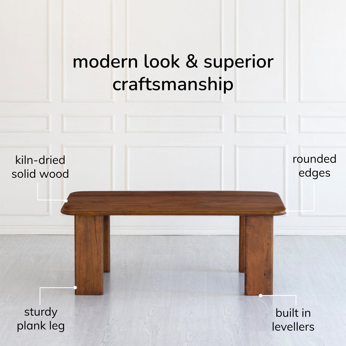 Granite Solid Wood Coffee Table - Walnut