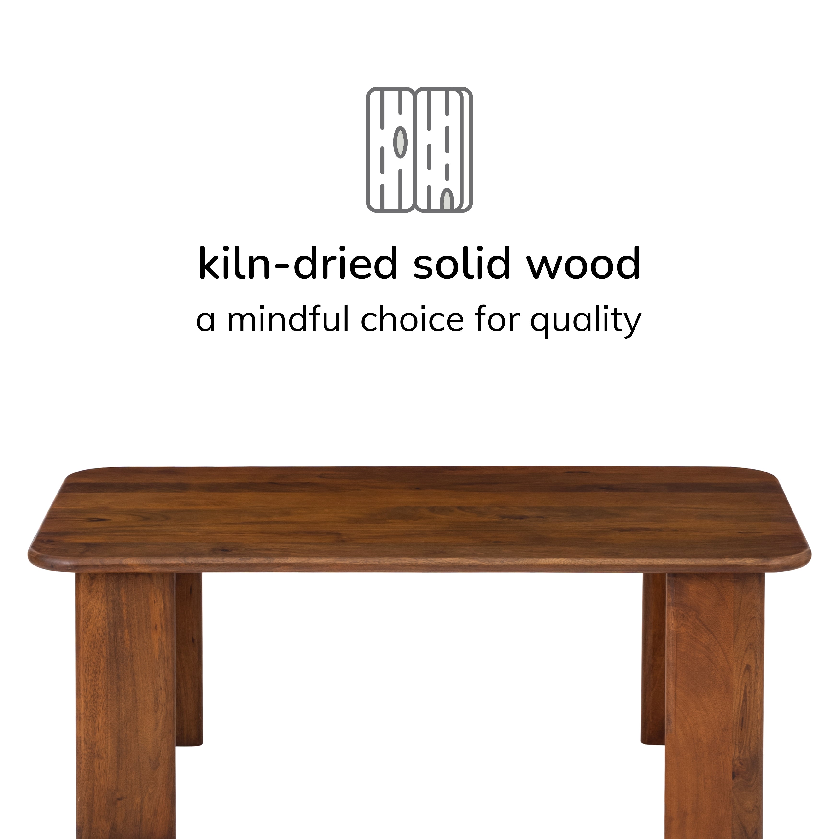 Granite Solid Wood Coffee Table - Walnut