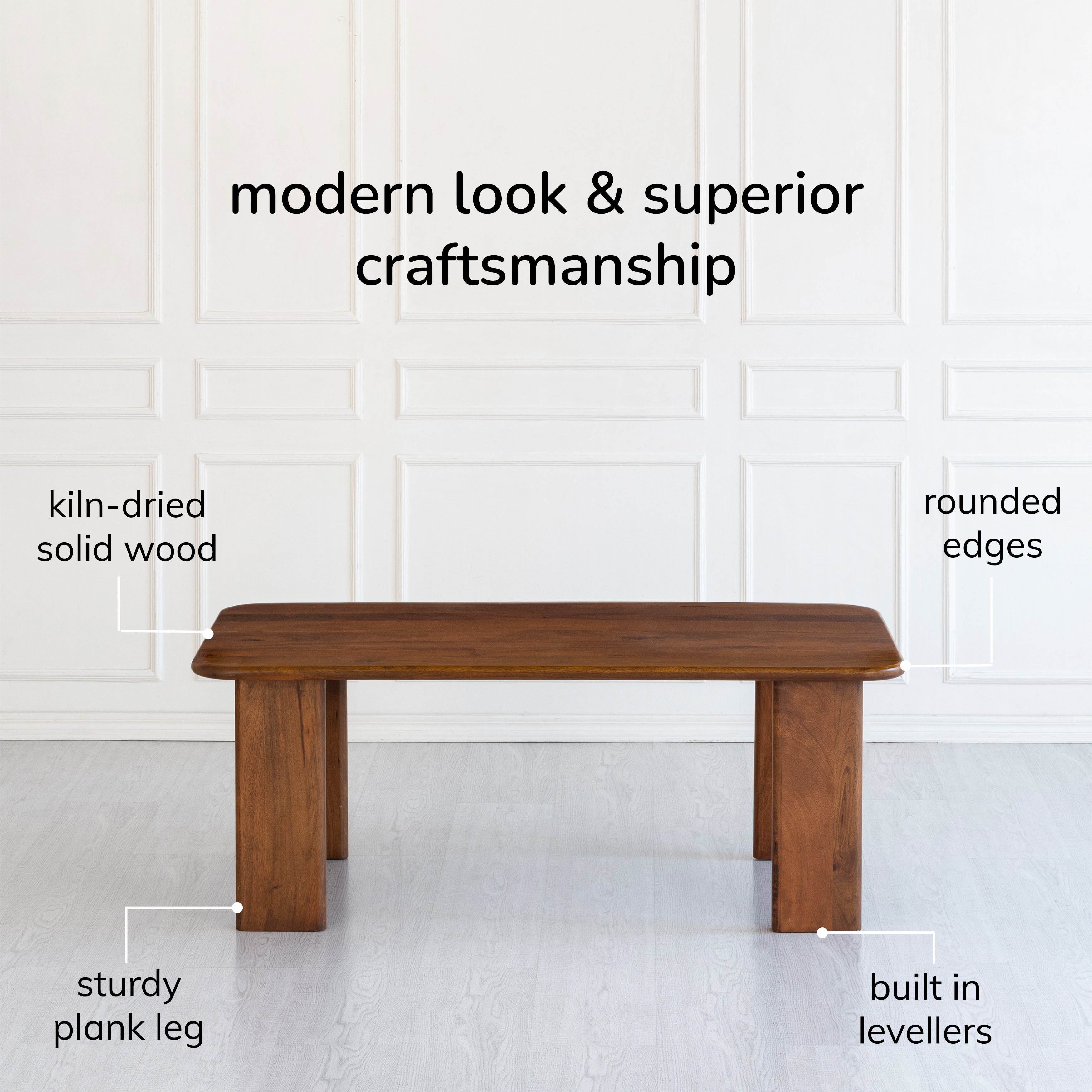 Granite Solid Wood Coffee Table - Walnut