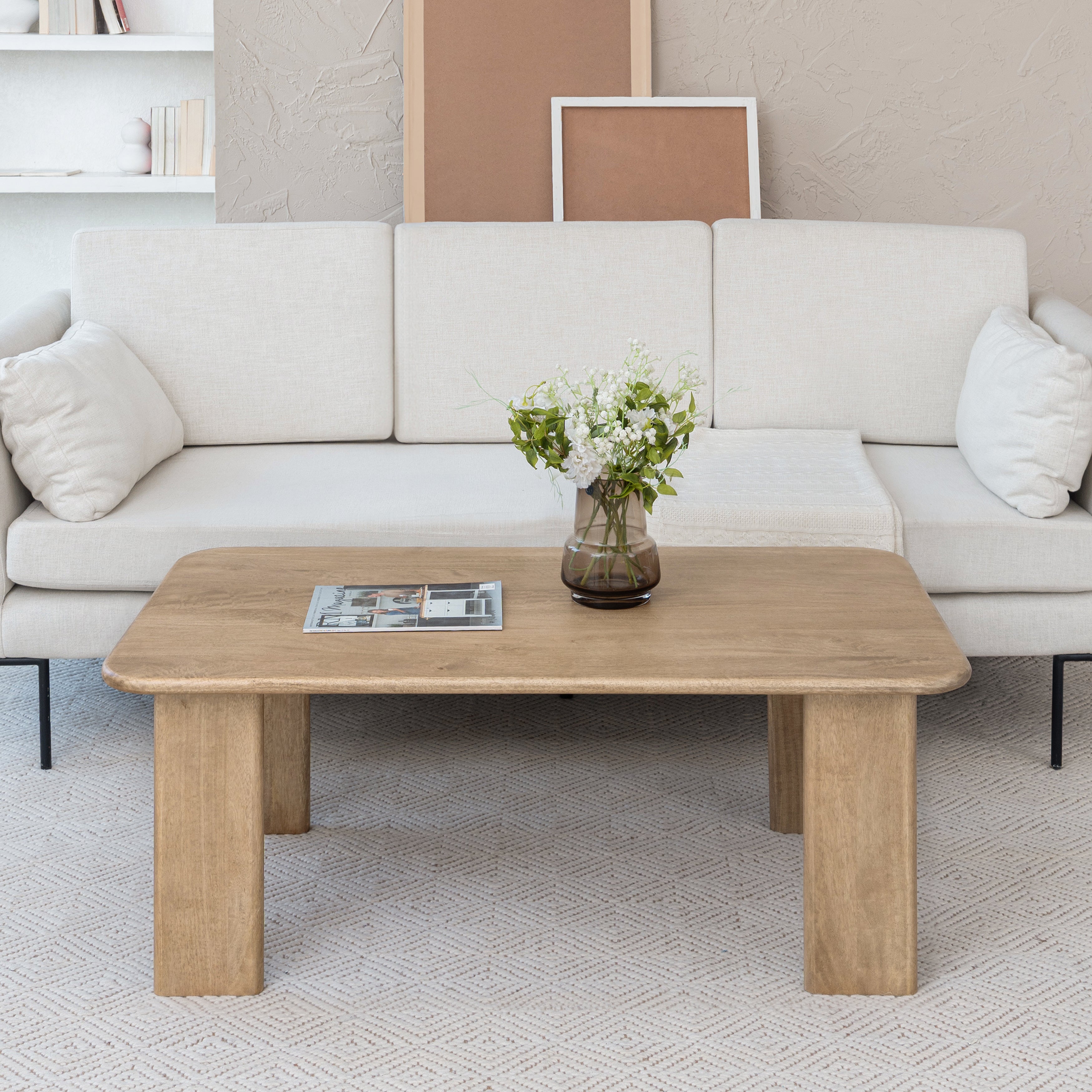 Granite Solid Wood Coffee Table - Warm Sand