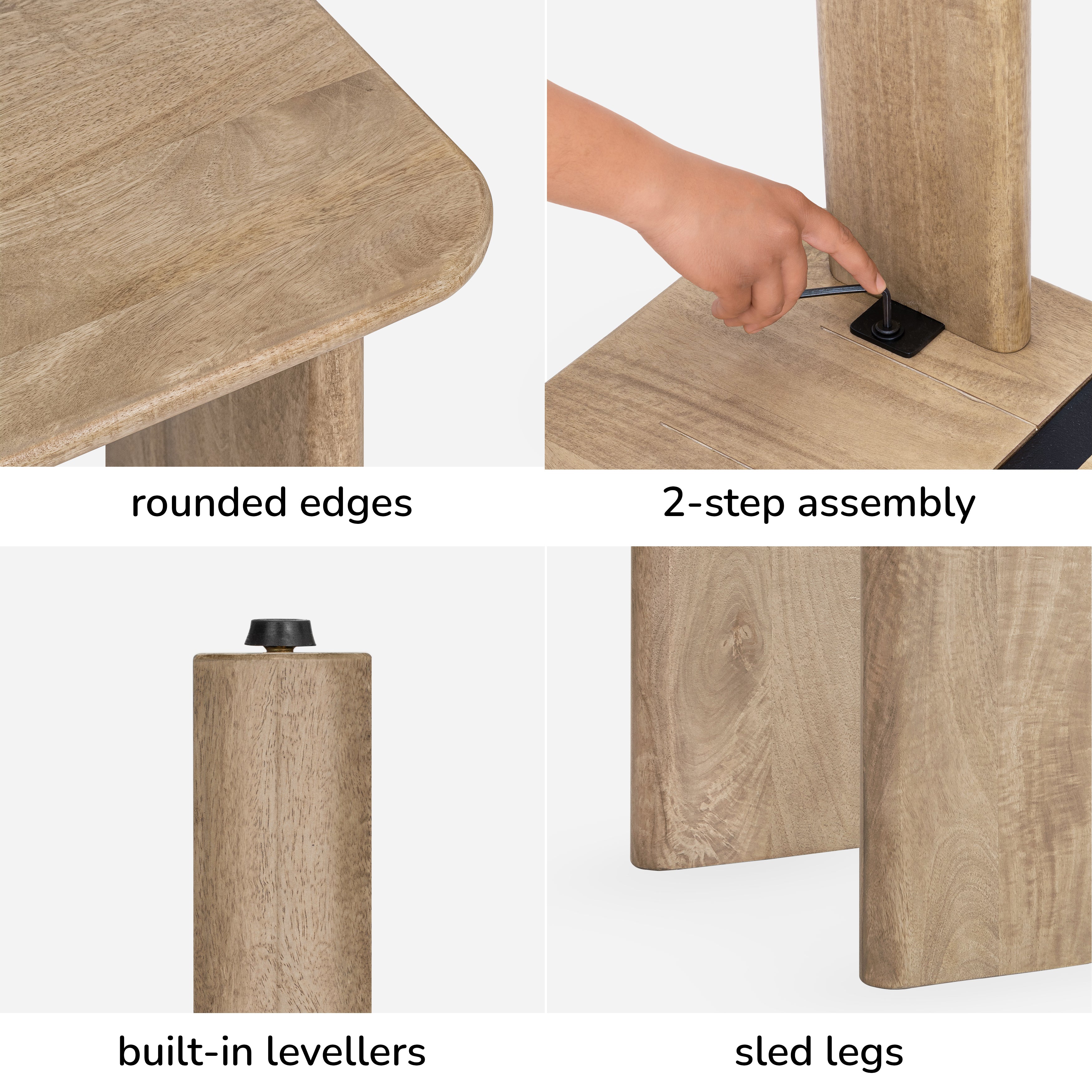 Granite Solid Wood Coffee Table - Warm Sand