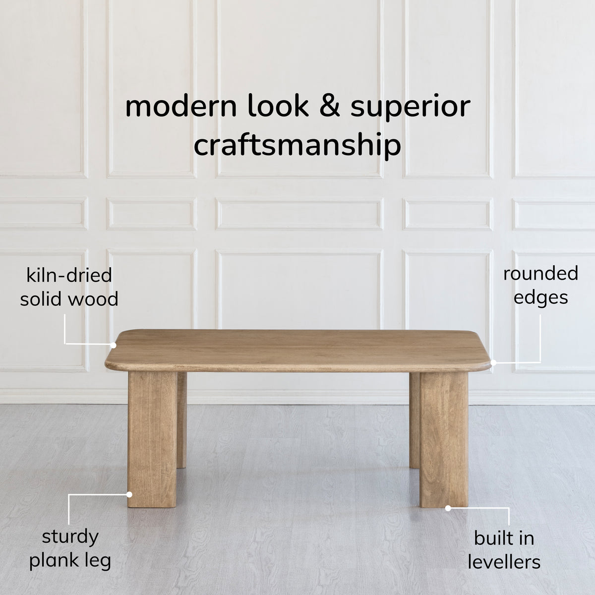 Granite Solid Wood Coffee Table - Warm Sand