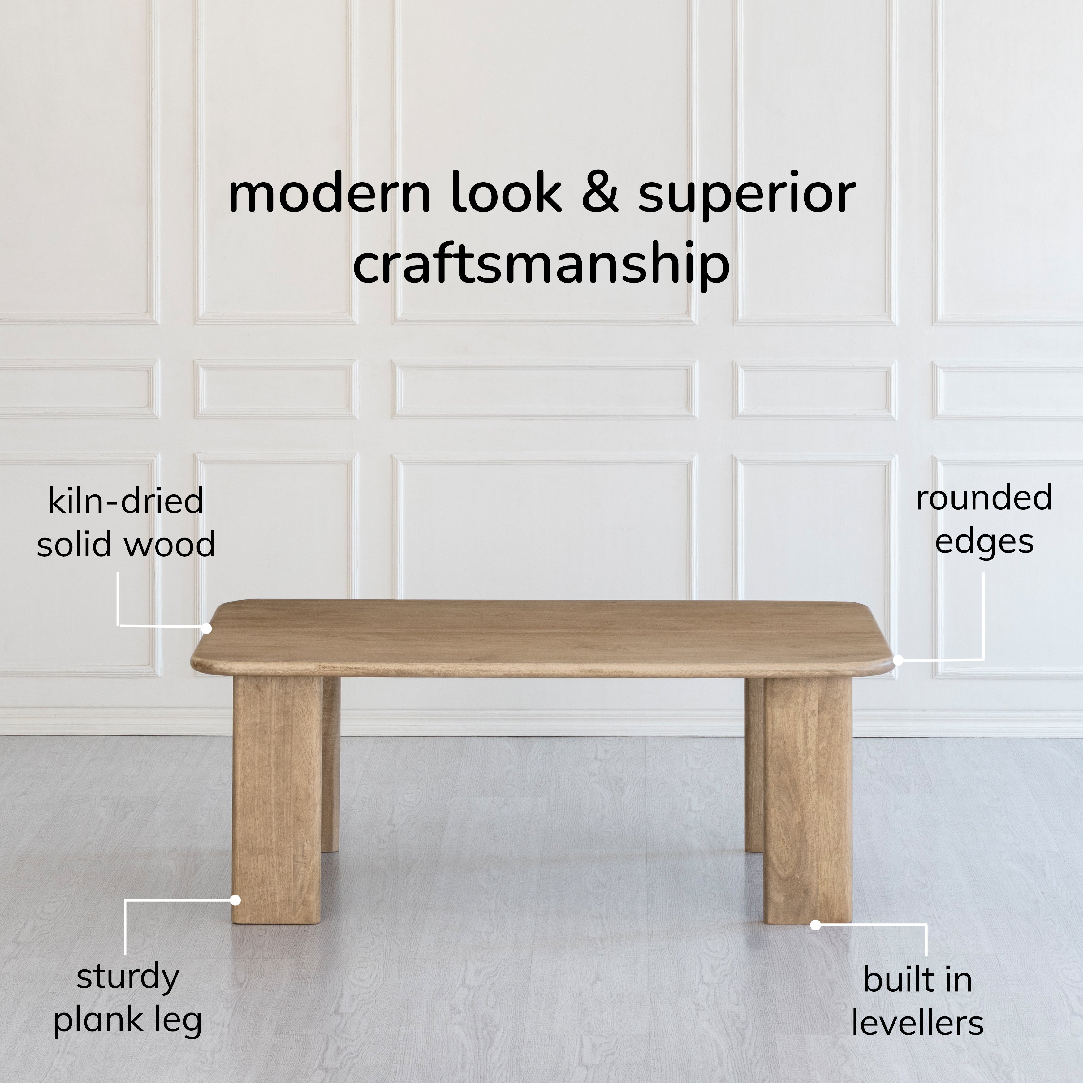 Granite Solid Wood Coffee Table - Warm Sand