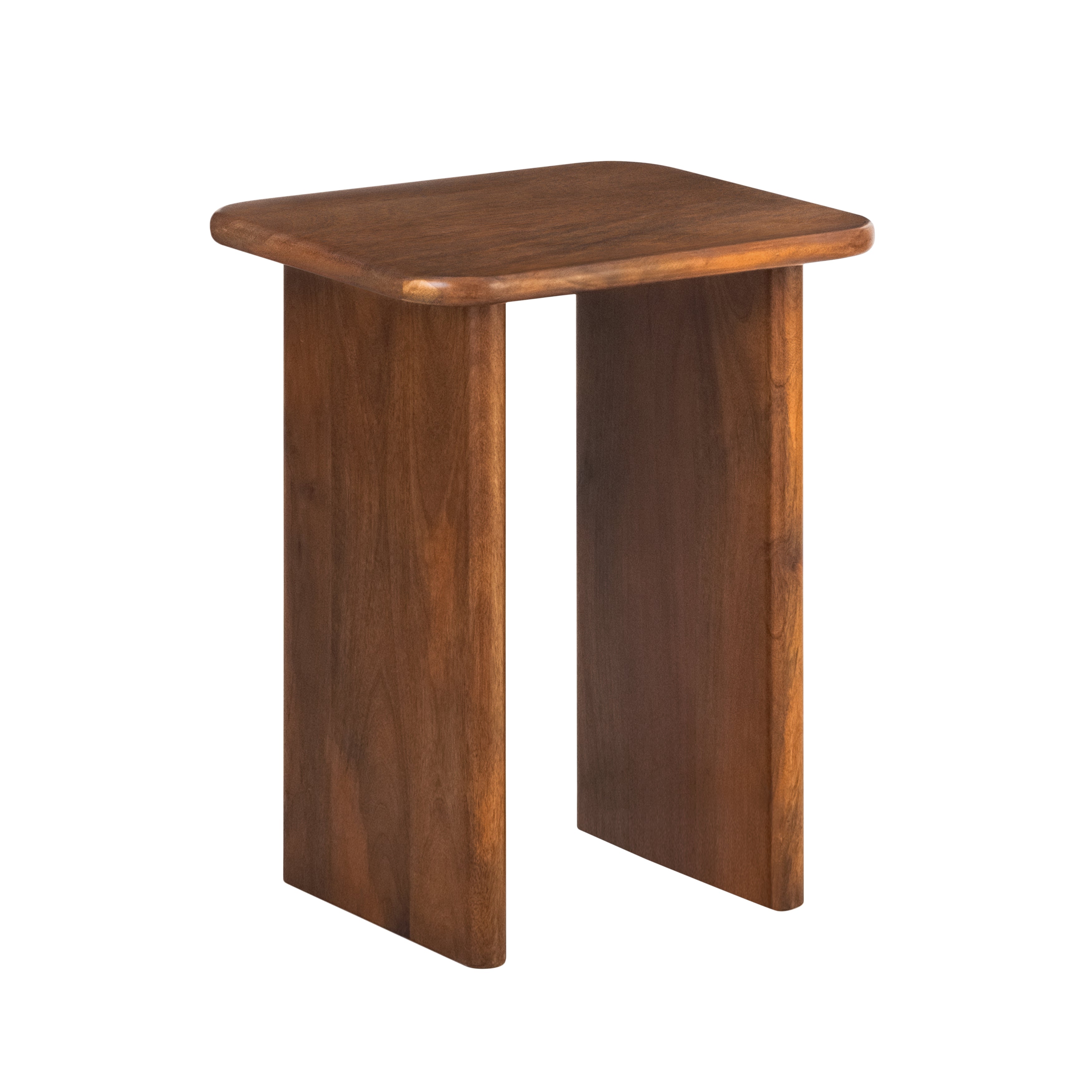 Jem Solid Wood Side Table - Walnut