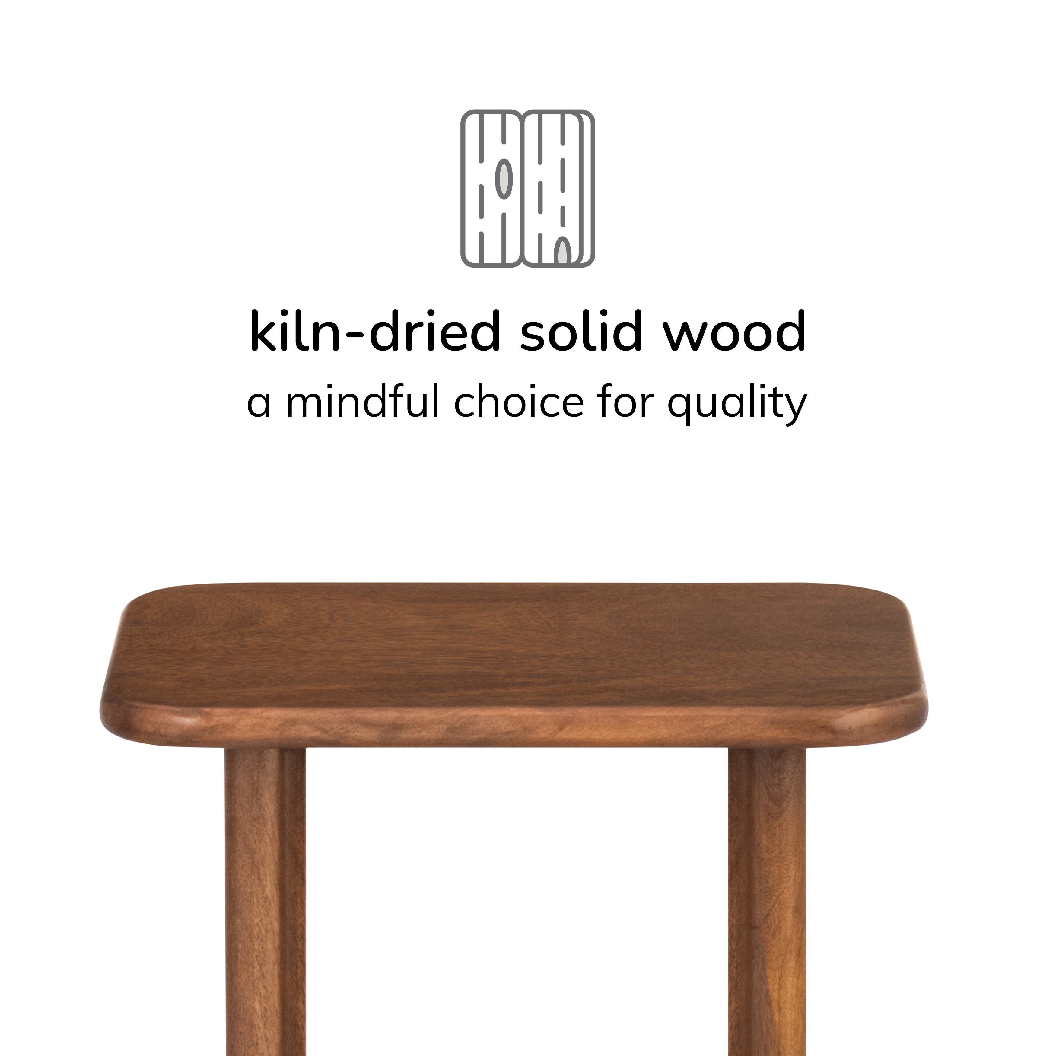 Jem Solid Wood Side Table - Walnut