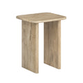 Wooden side table on a white background