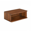 Wooden bedside table with a white background