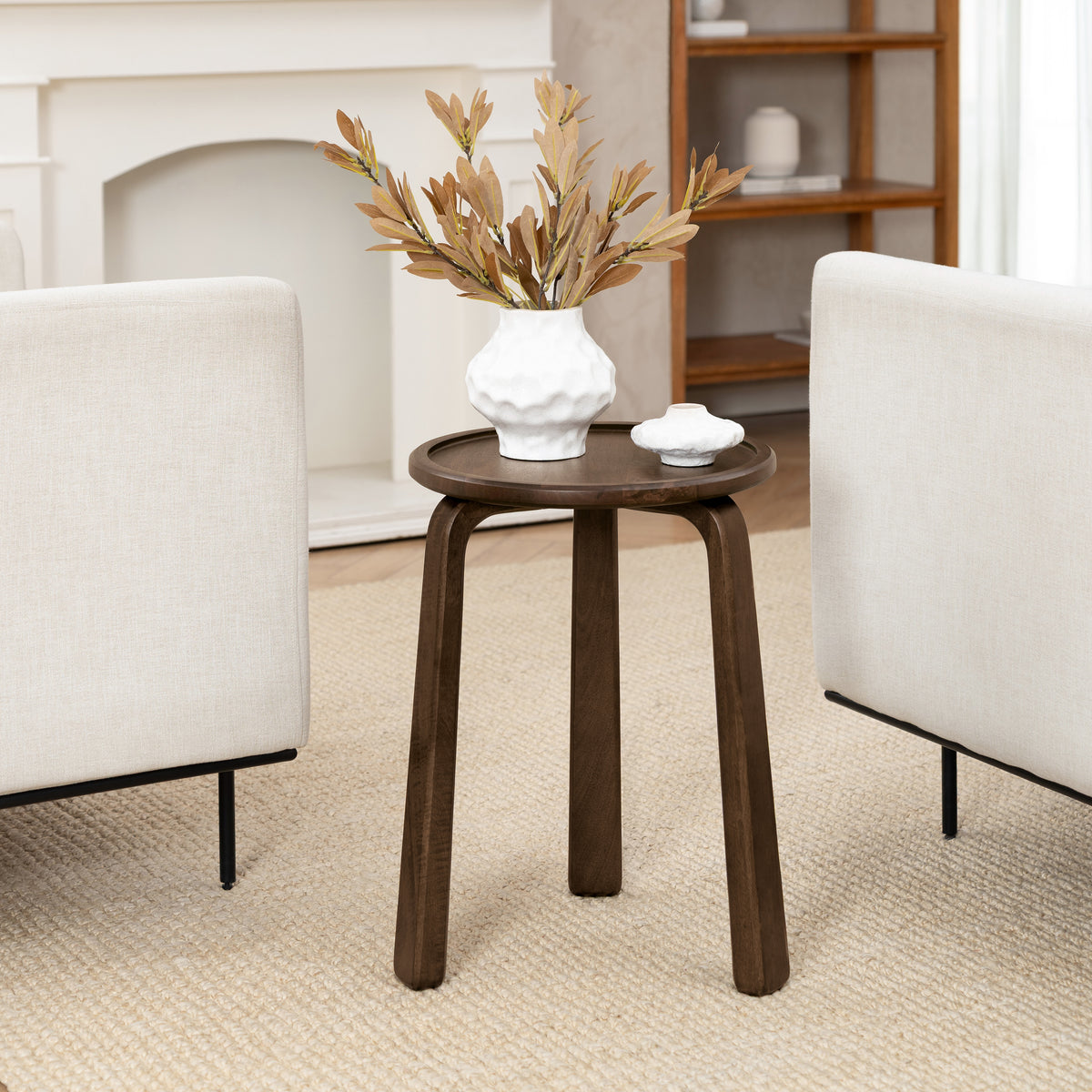 Daisy Solid Wood Side Table - Hazel Brown