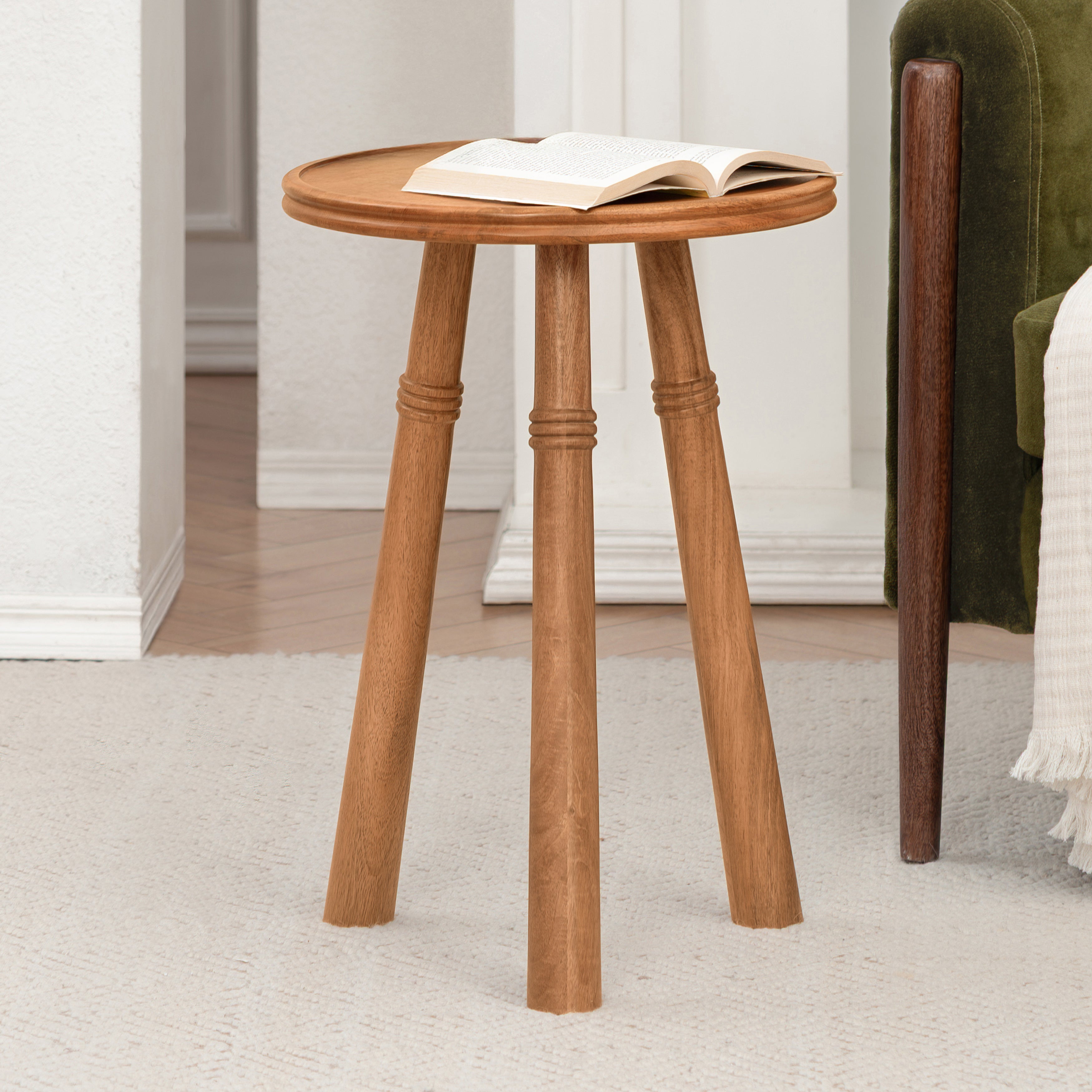 Lola Solid Wood Side Table - Mid Tone Honey