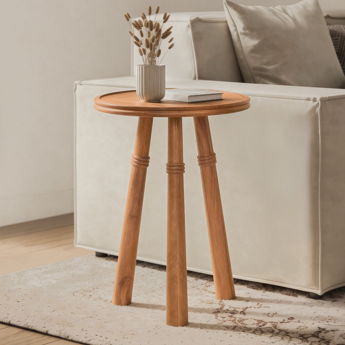 Lola Solid Wood Side Table - Mid Tone Honey