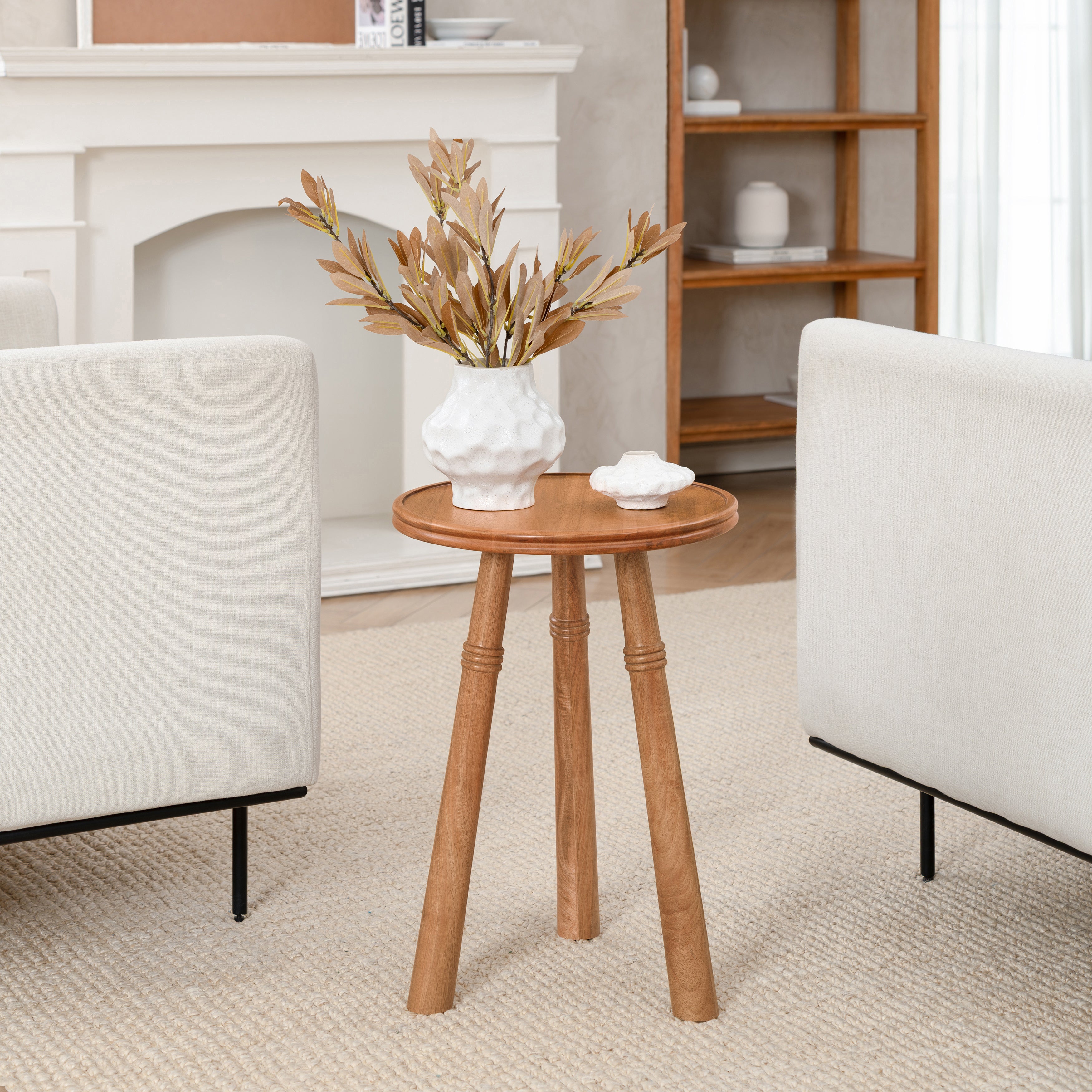 Lola Solid Wood Side Table - Mid Tone Honey