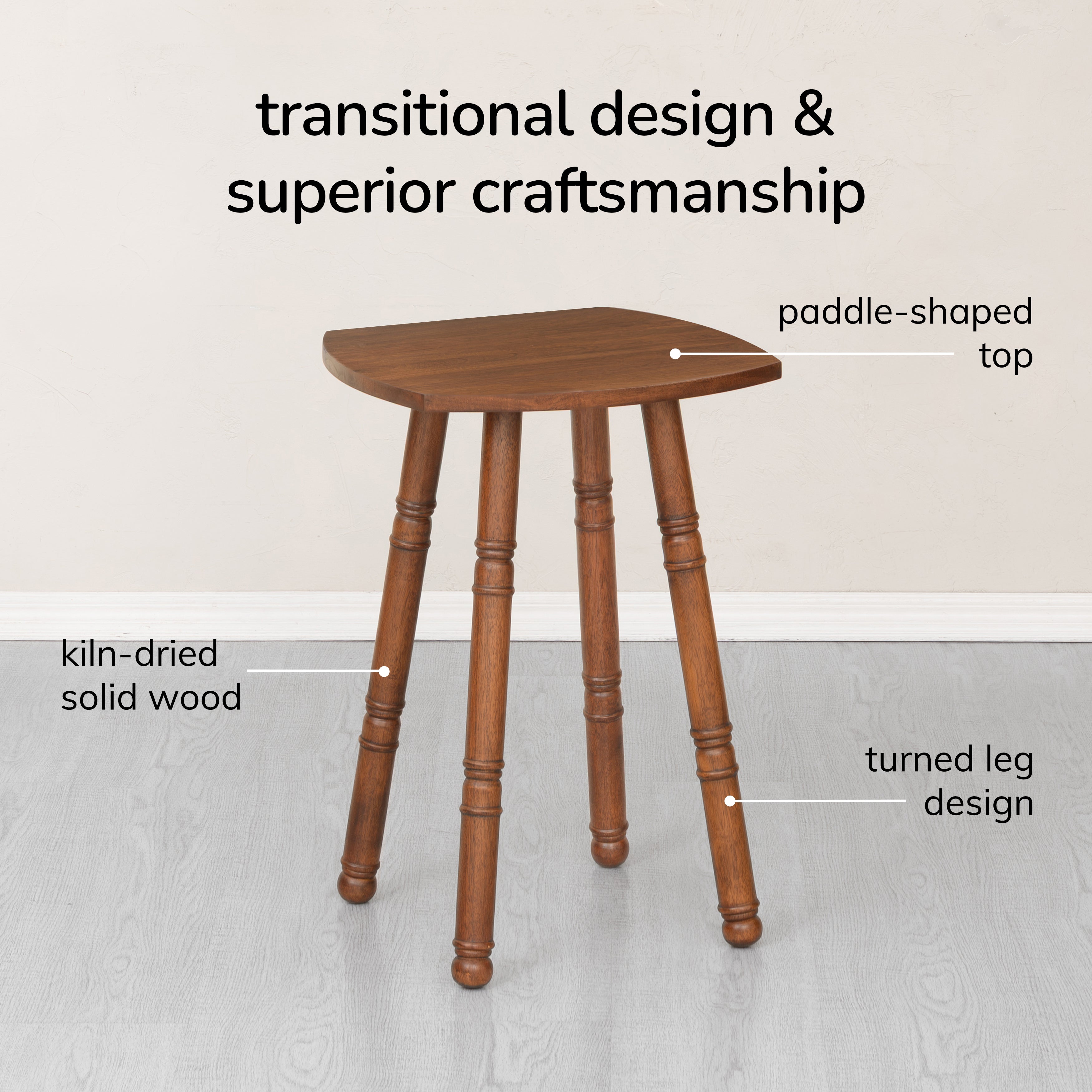 Spritz Solid Wood Side Table - Walnut