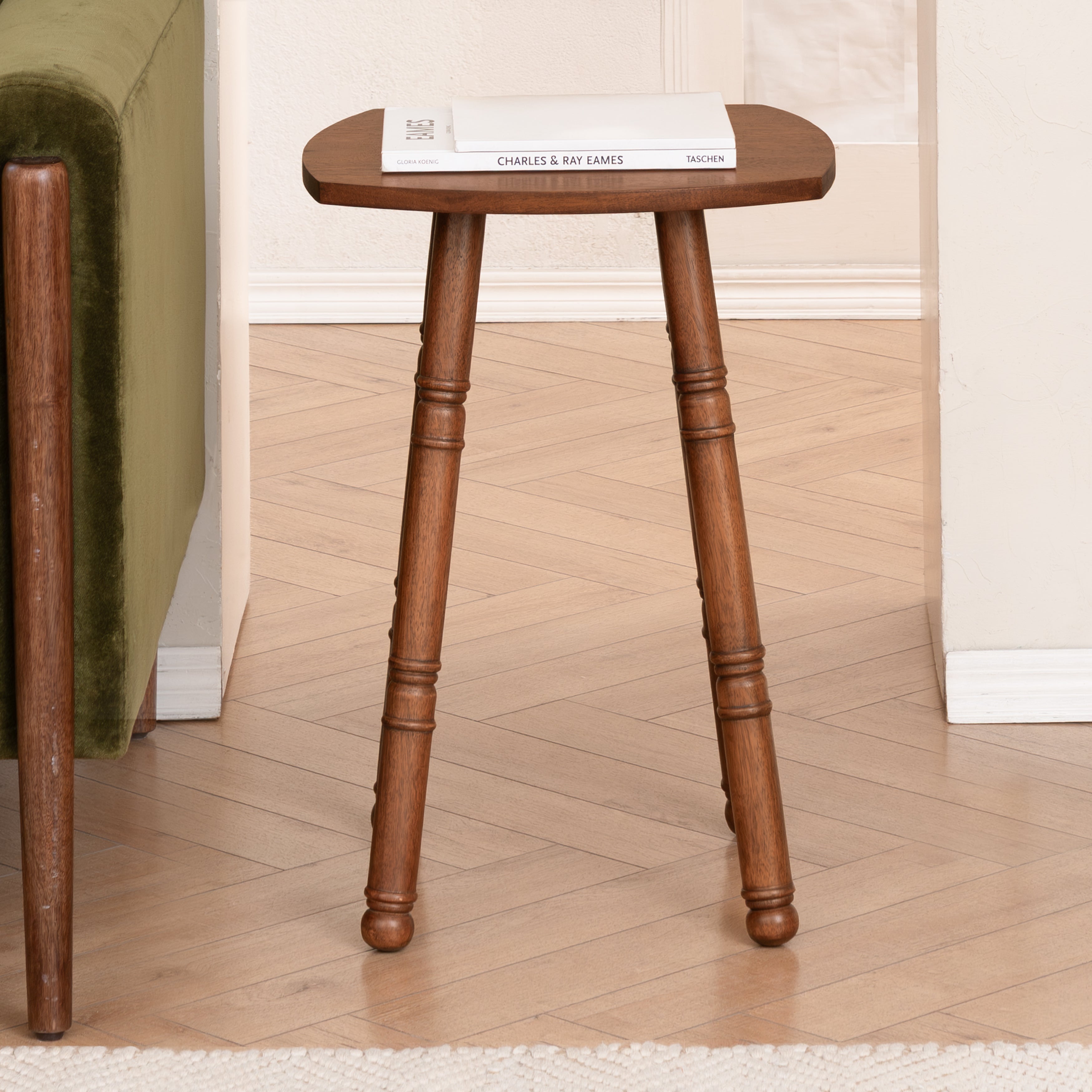 Spritz Solid Wood Side Table - Walnut