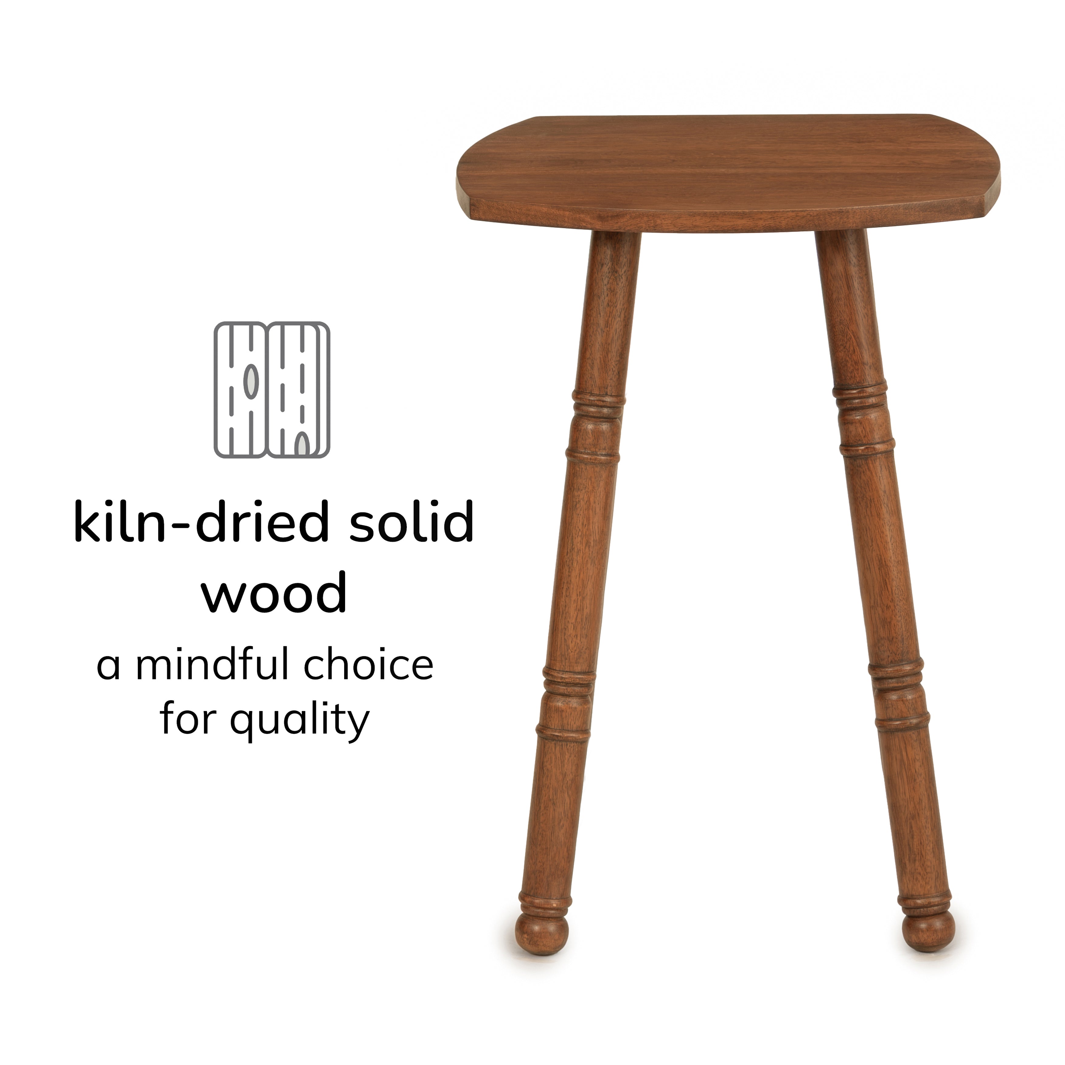 Spritz Solid Wood Side Table - Walnut