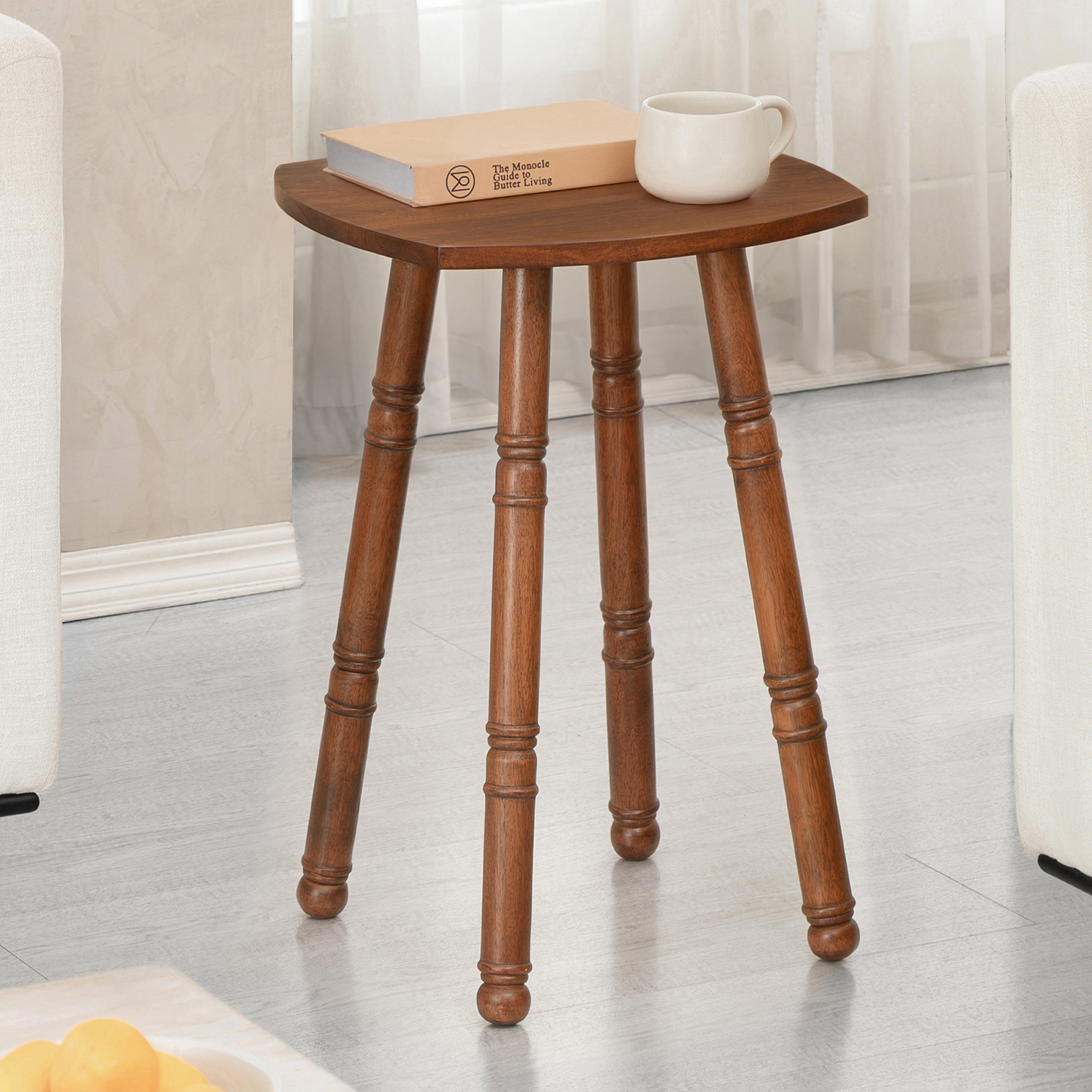Spritz Solid Wood Side Table - Walnut