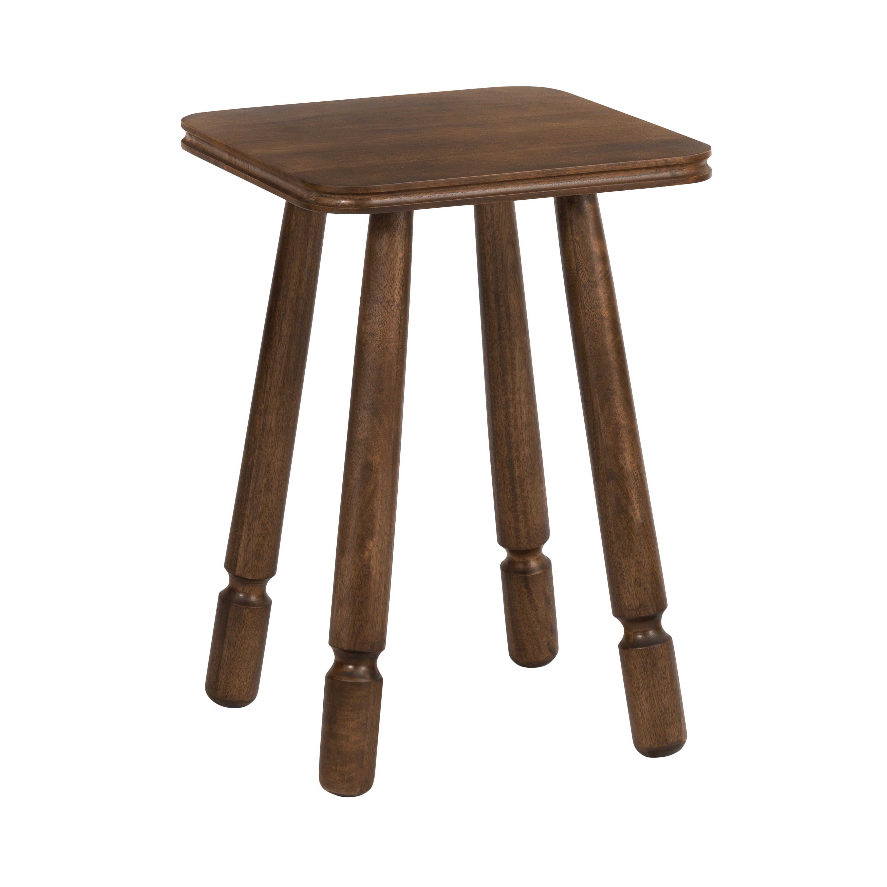Olive Solid Wood Side Table - Hazel Brown