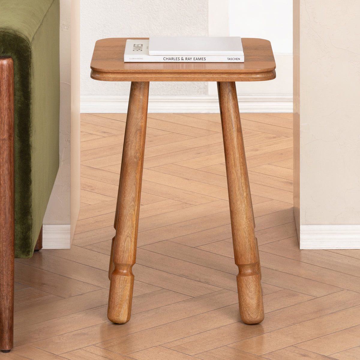 Olive Solid Wood Side Table - Mid Tone Honey