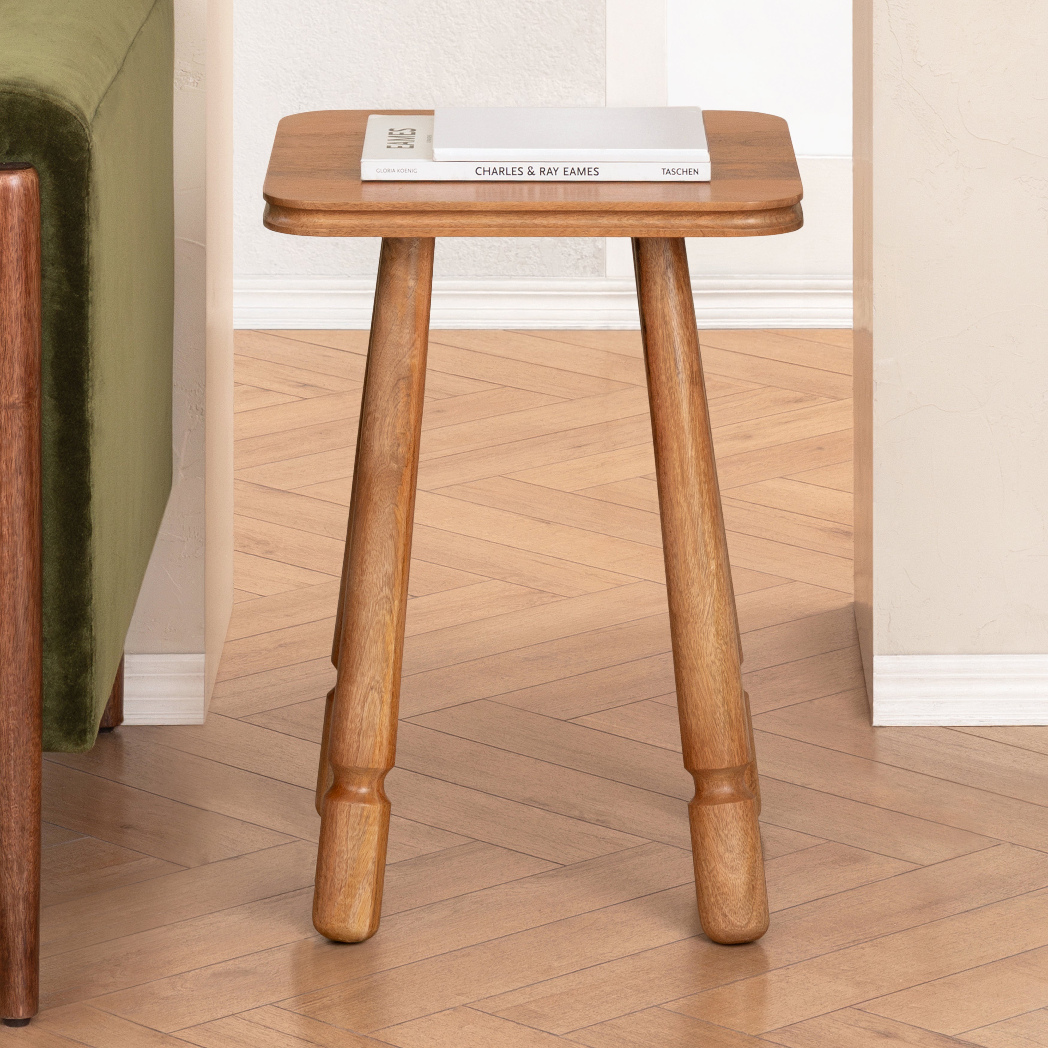 Olive Solid Wood Side Table - Mid Tone Honey