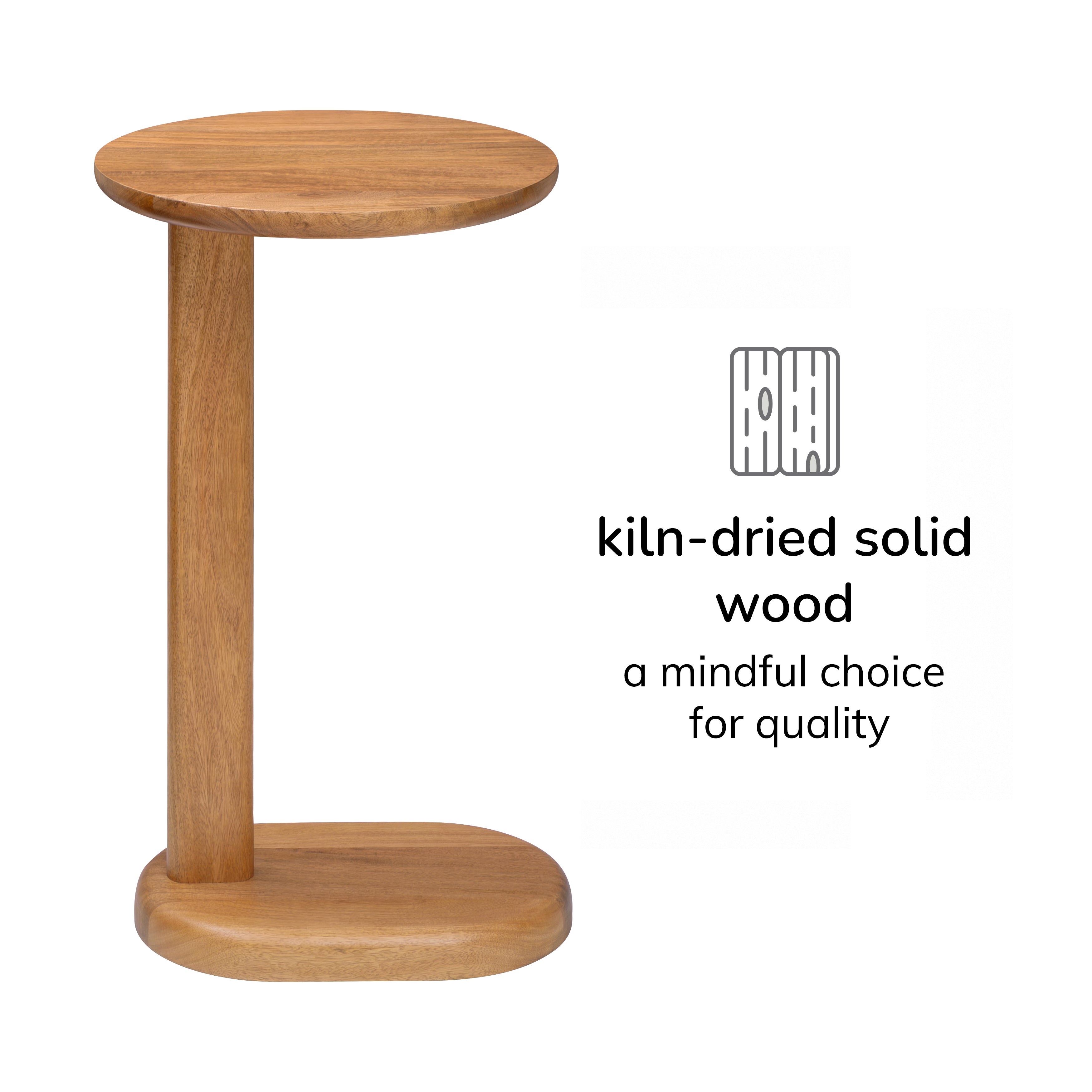 Nora Solid Wood Side Table - Mid Tone Honey
