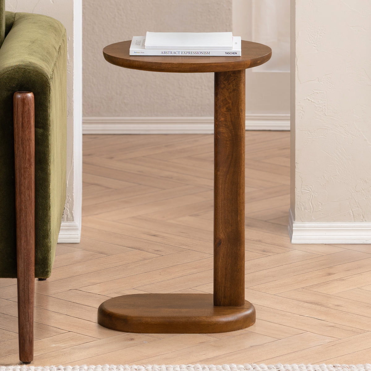 Nora Solid Wood Side Table - Walnut