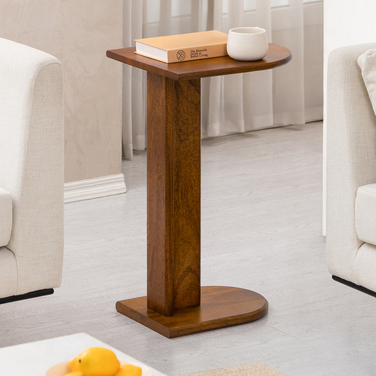 Ivy Solid Wood Side Table - Walnut