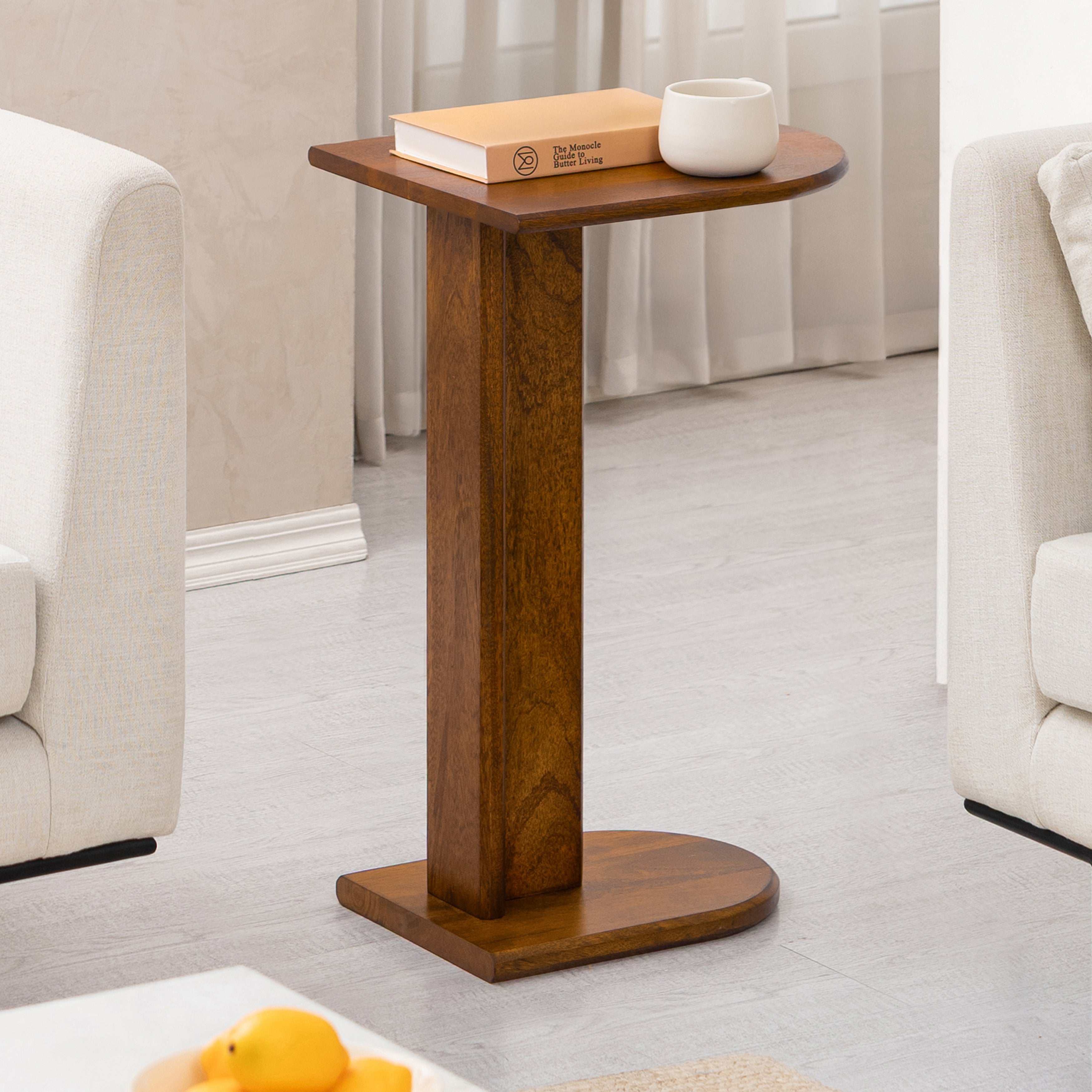 Ivy Solid Wood Side Table - Walnut
