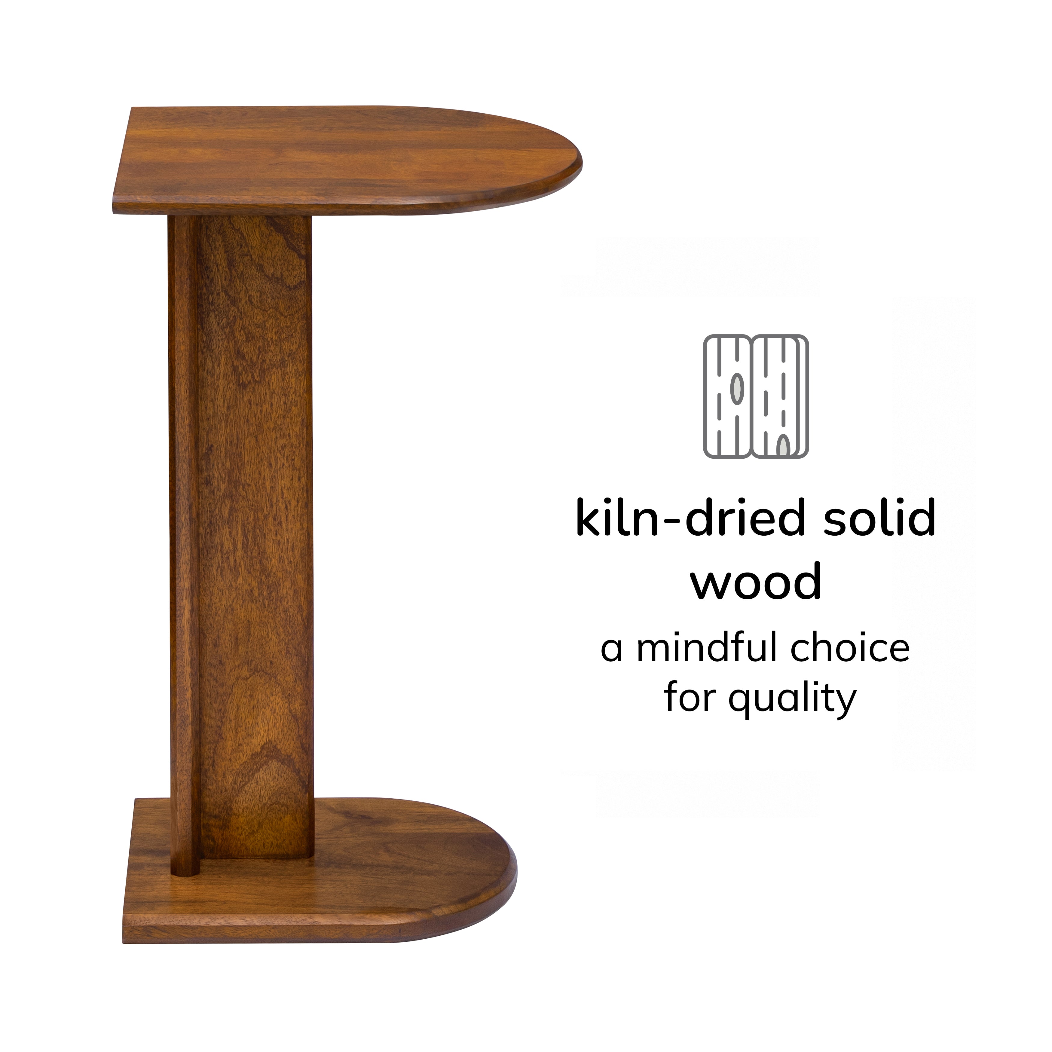 Ivy Solid Wood Side Table - Walnut