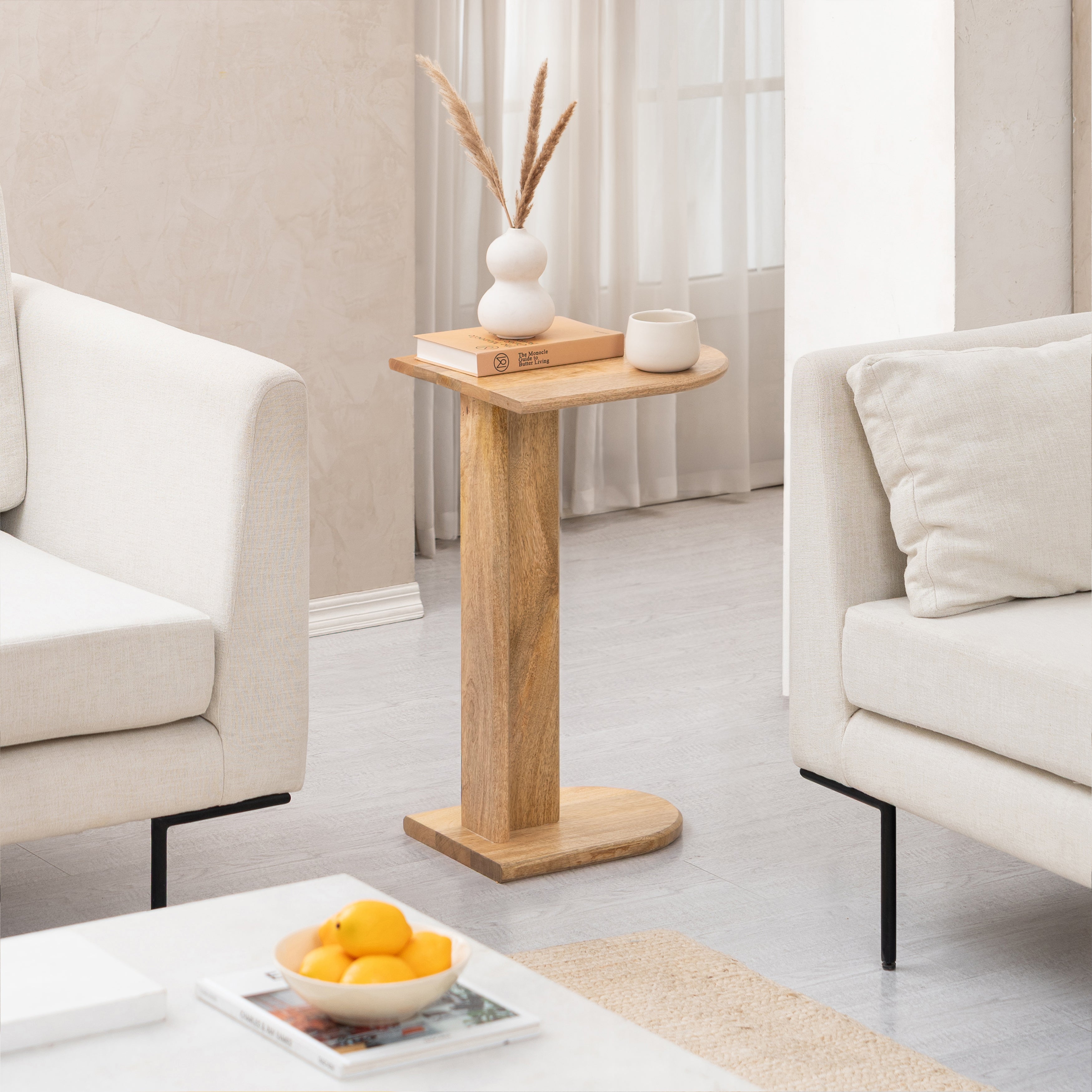 Ivy Solid Wood Side Table - Natural