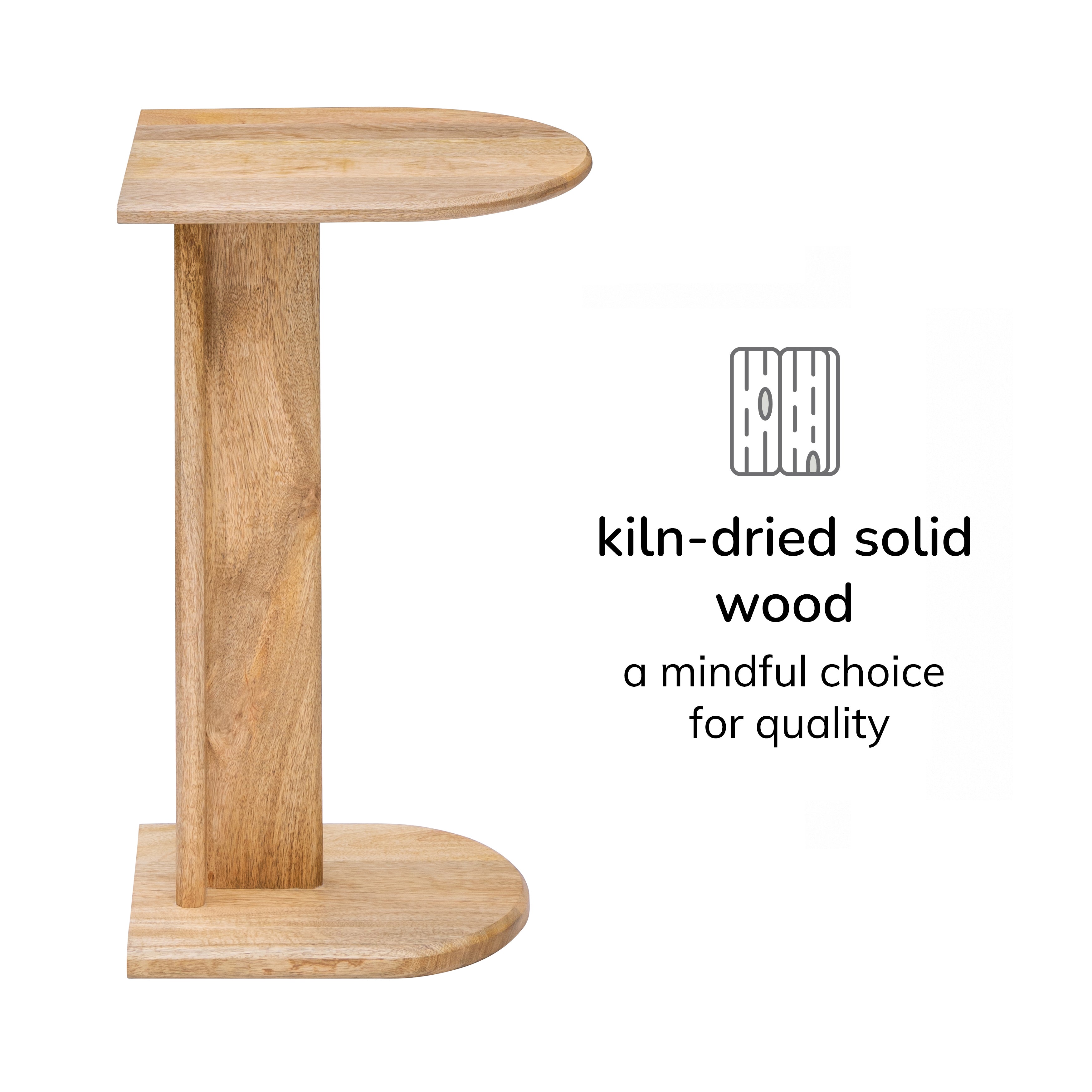 Ivy Solid Wood Side Table - Natural