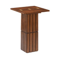 Wooden side table with a rectangular top on a white background