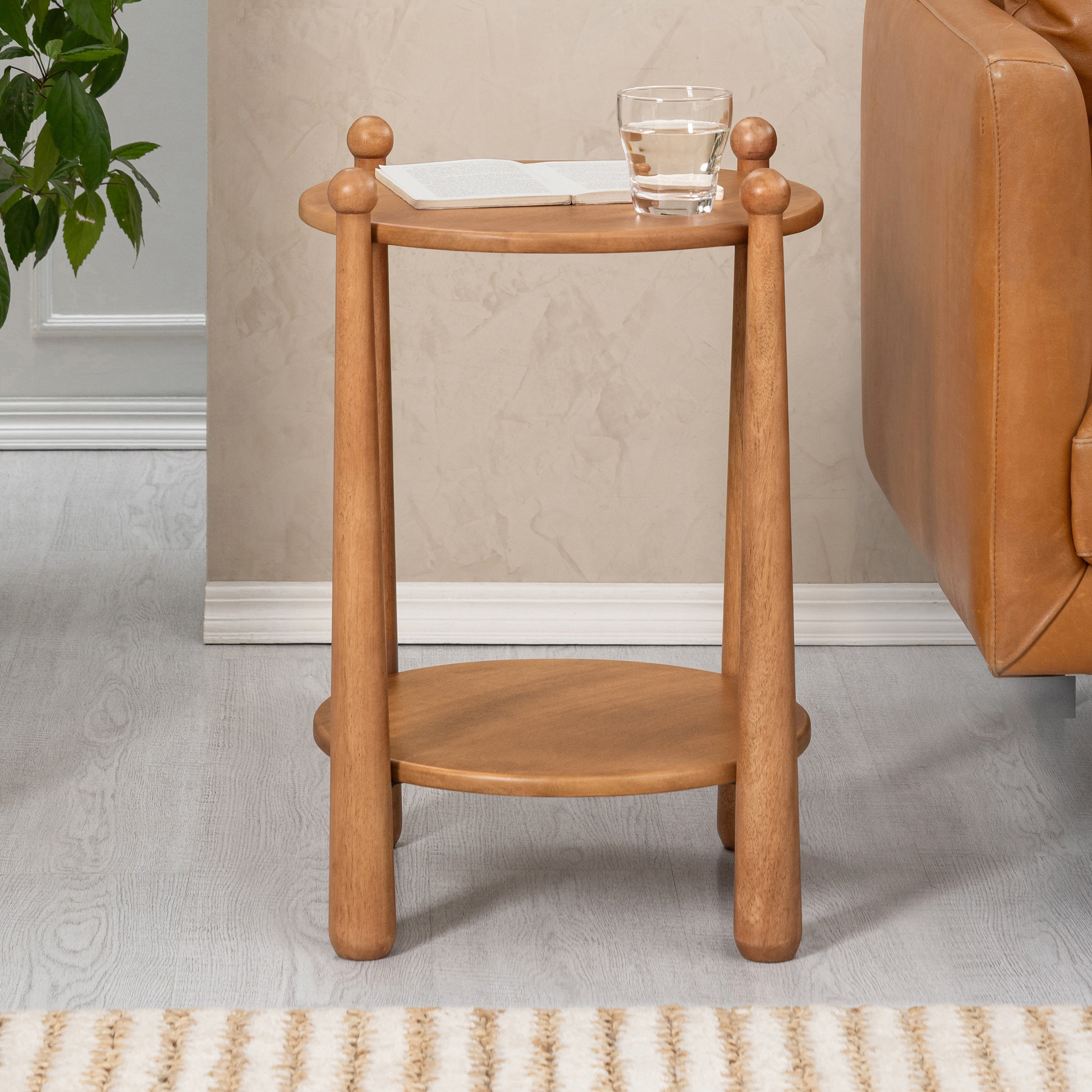 Pablo Solid Wood Side Table - Mid Tone Honey