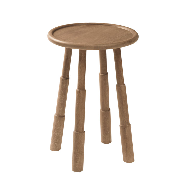 Bali Solid Wood Side Table - Cerused Taupe
