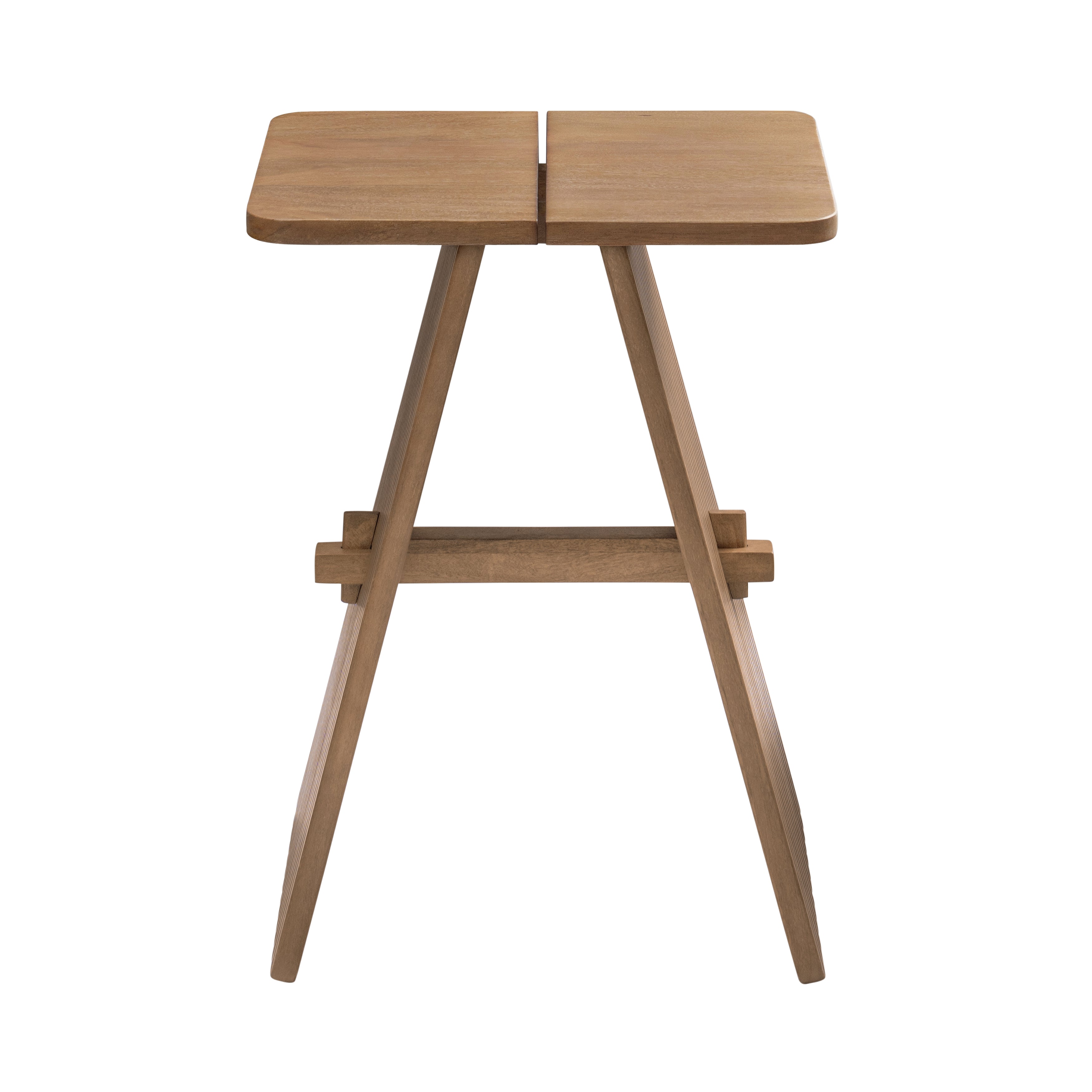 Lohan Solid Wood Side Table - Cerused Taupe