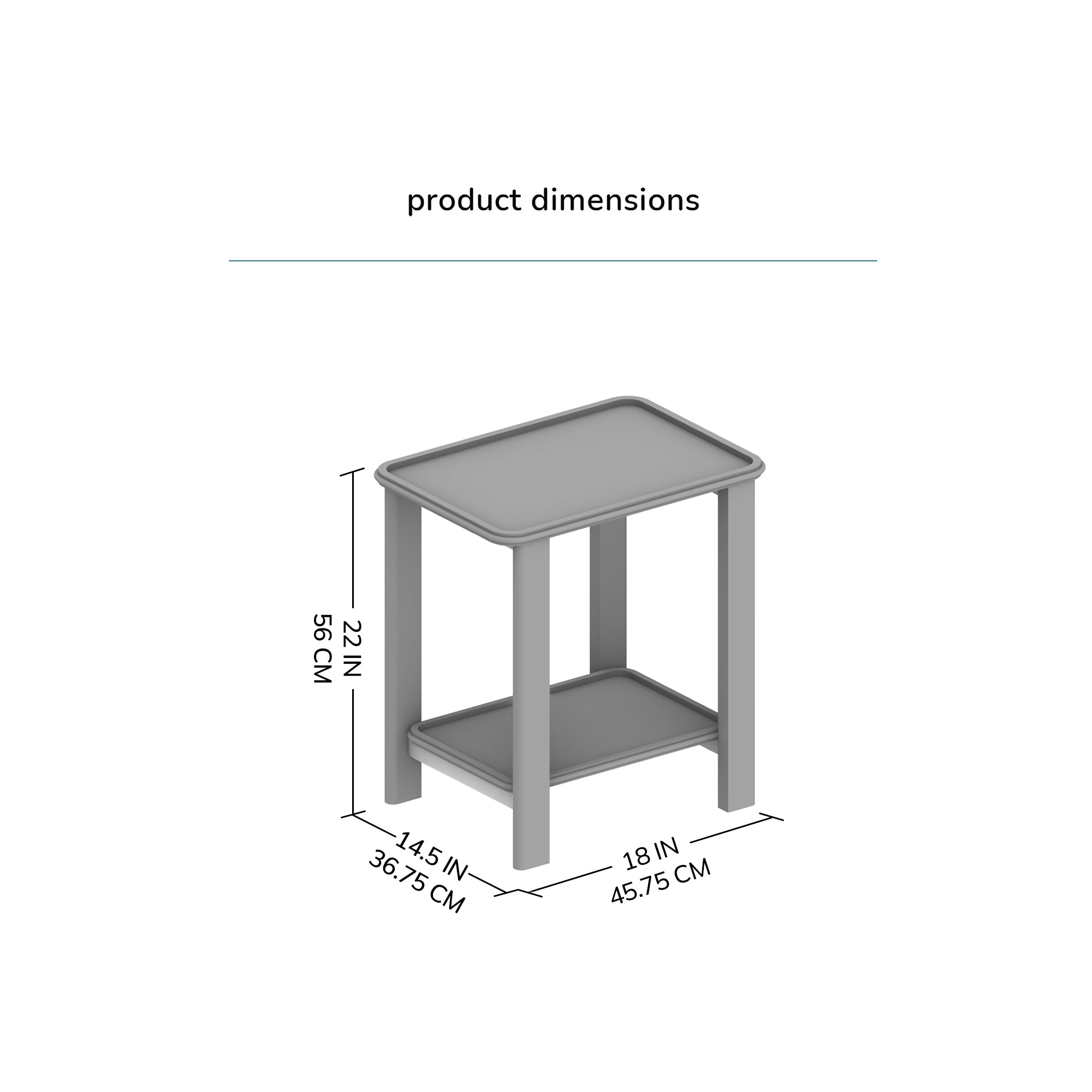Santorini Solid Wood Side Table - Walnut