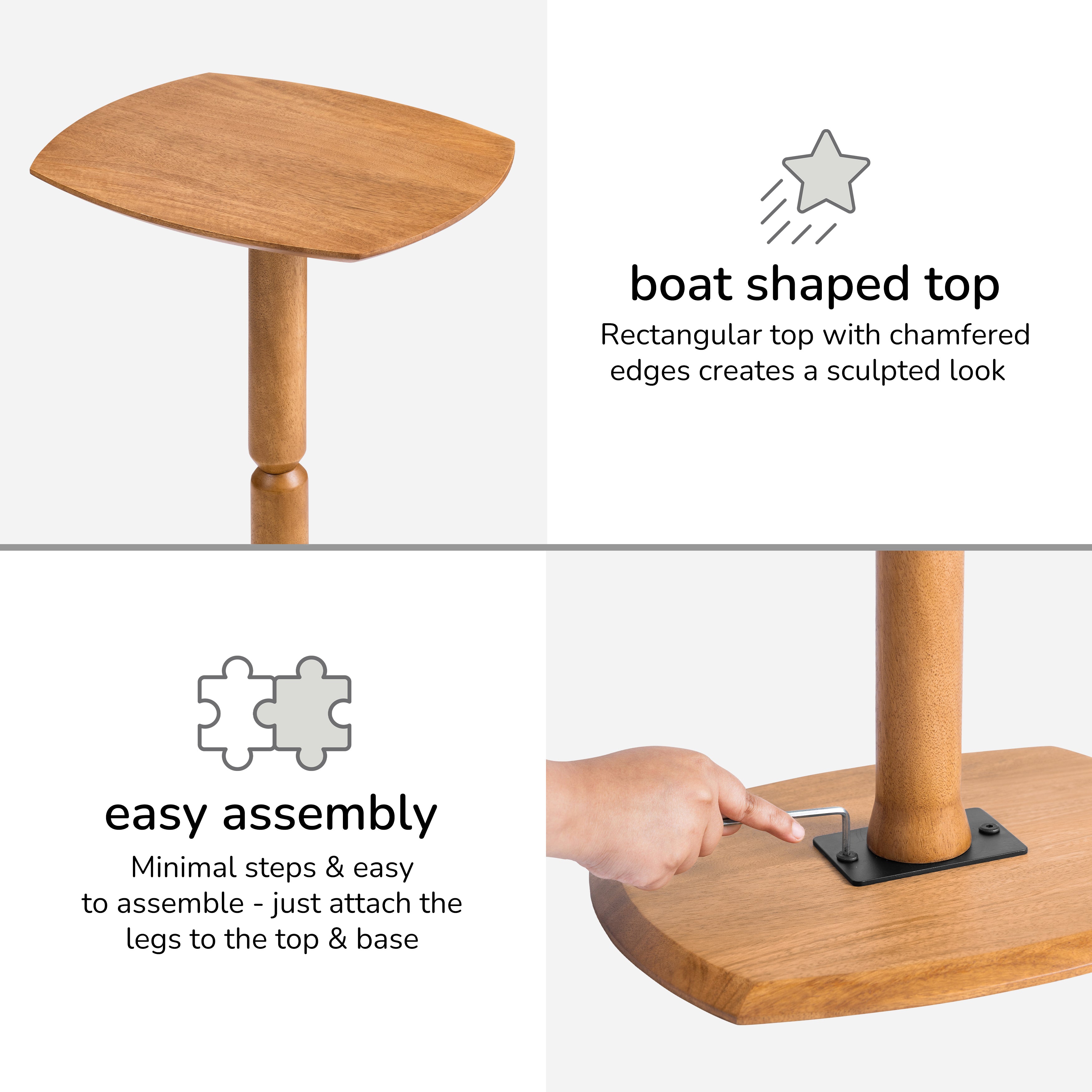 Firma Solid Wood Side Table - Mid Tone Honey