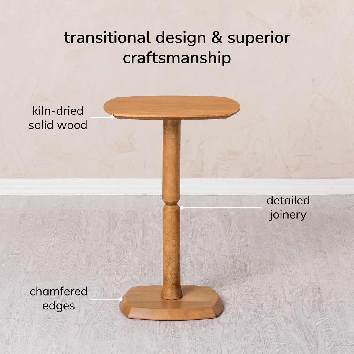 Firma Solid Wood Side Table - Mid Tone Honey