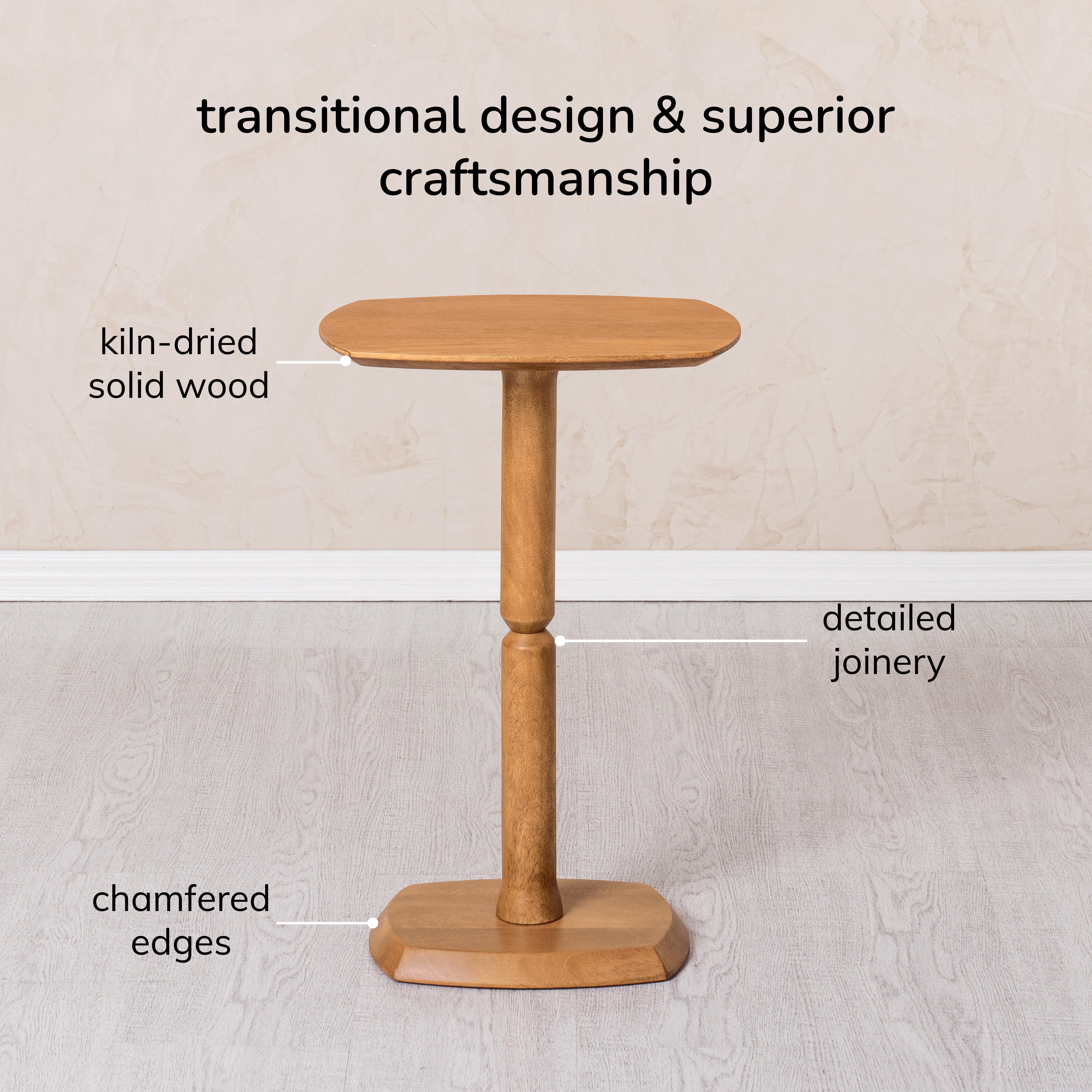 Firma Solid Wood Side Table - Mid Tone Honey