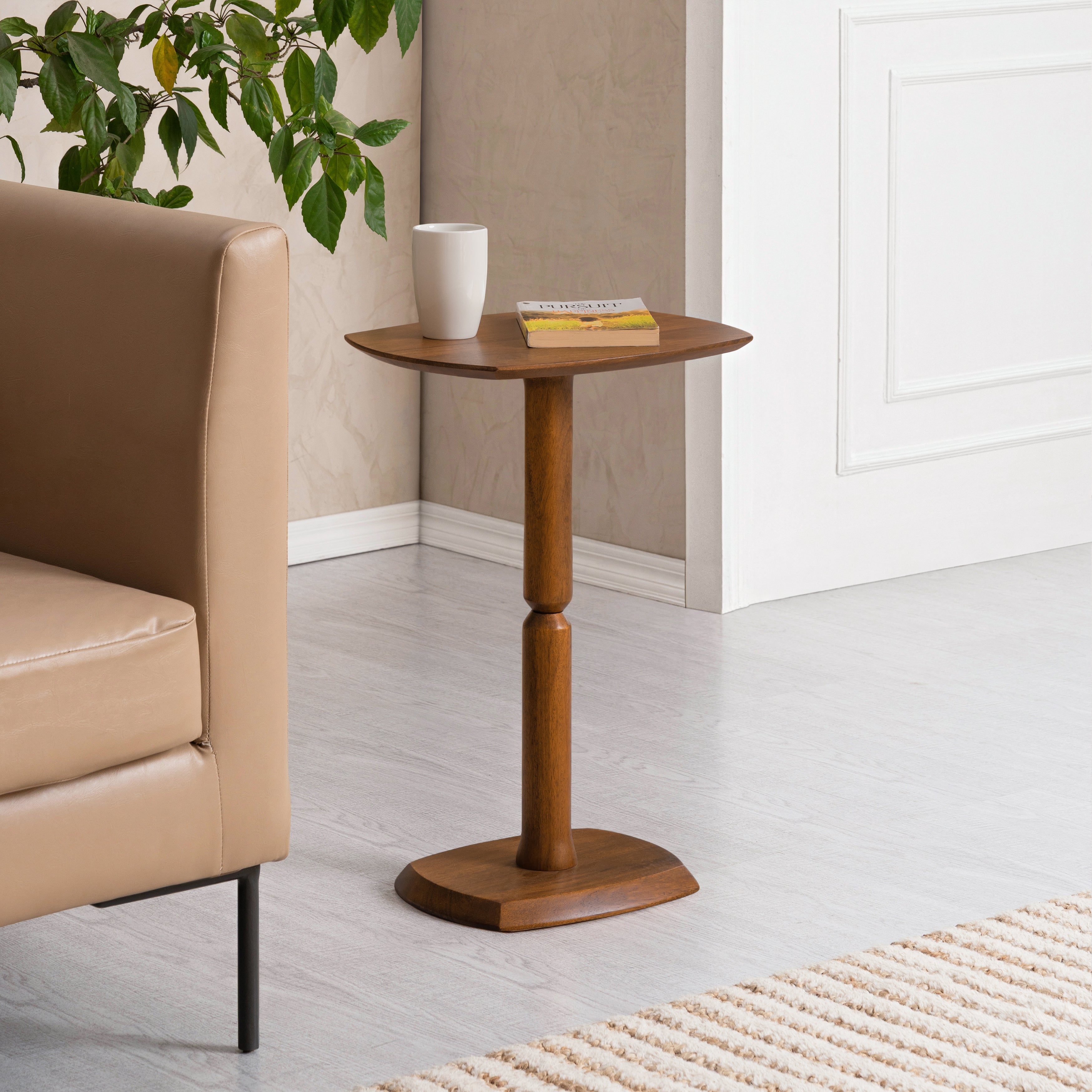 Firma Solid Wood Side Table - Walnut