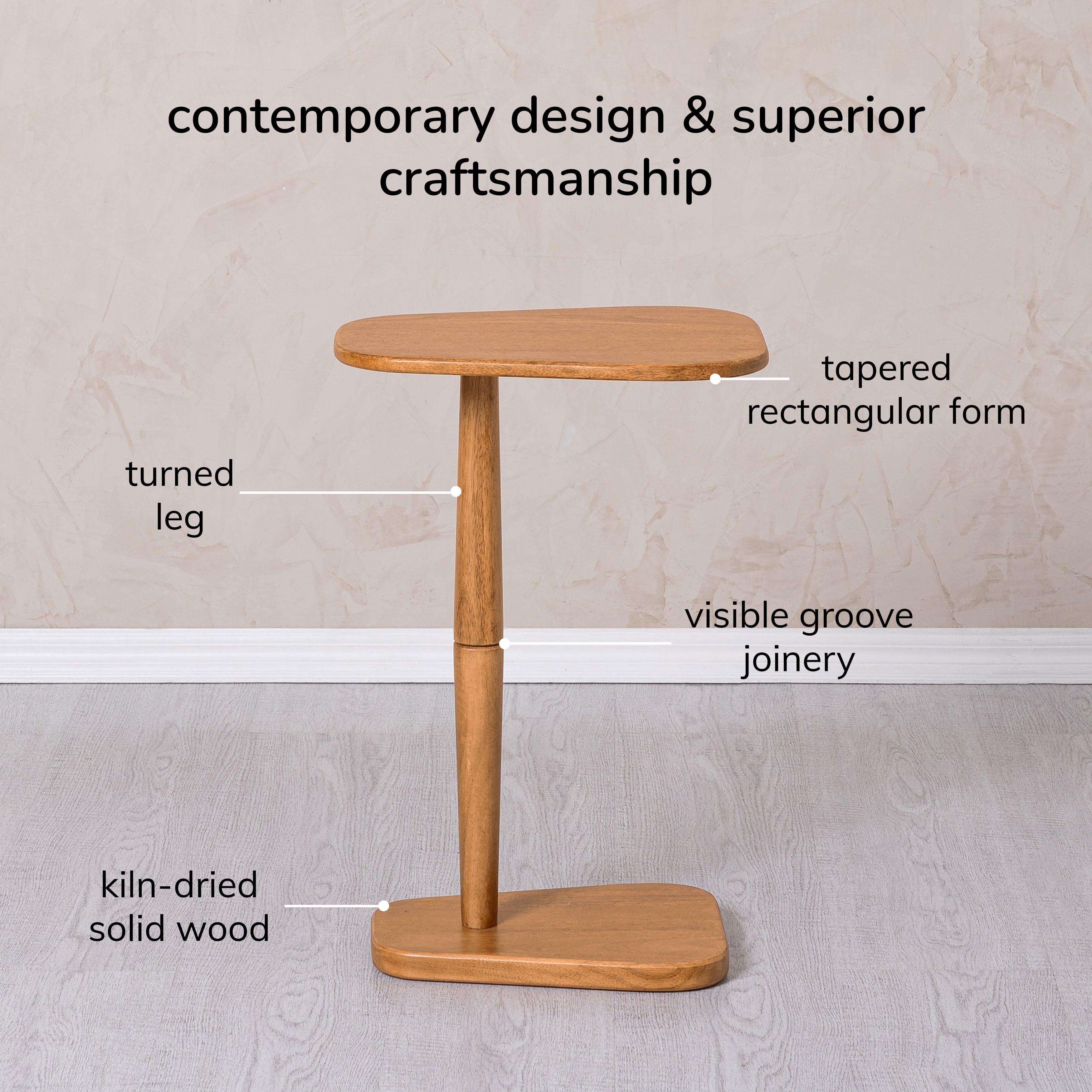 Alina Solid Wood End Table - Mid Tone Honey
