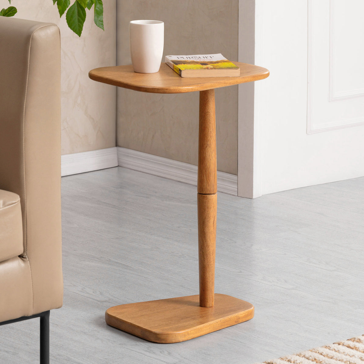 Alina Solid Wood End Table - Mid Tone Honey