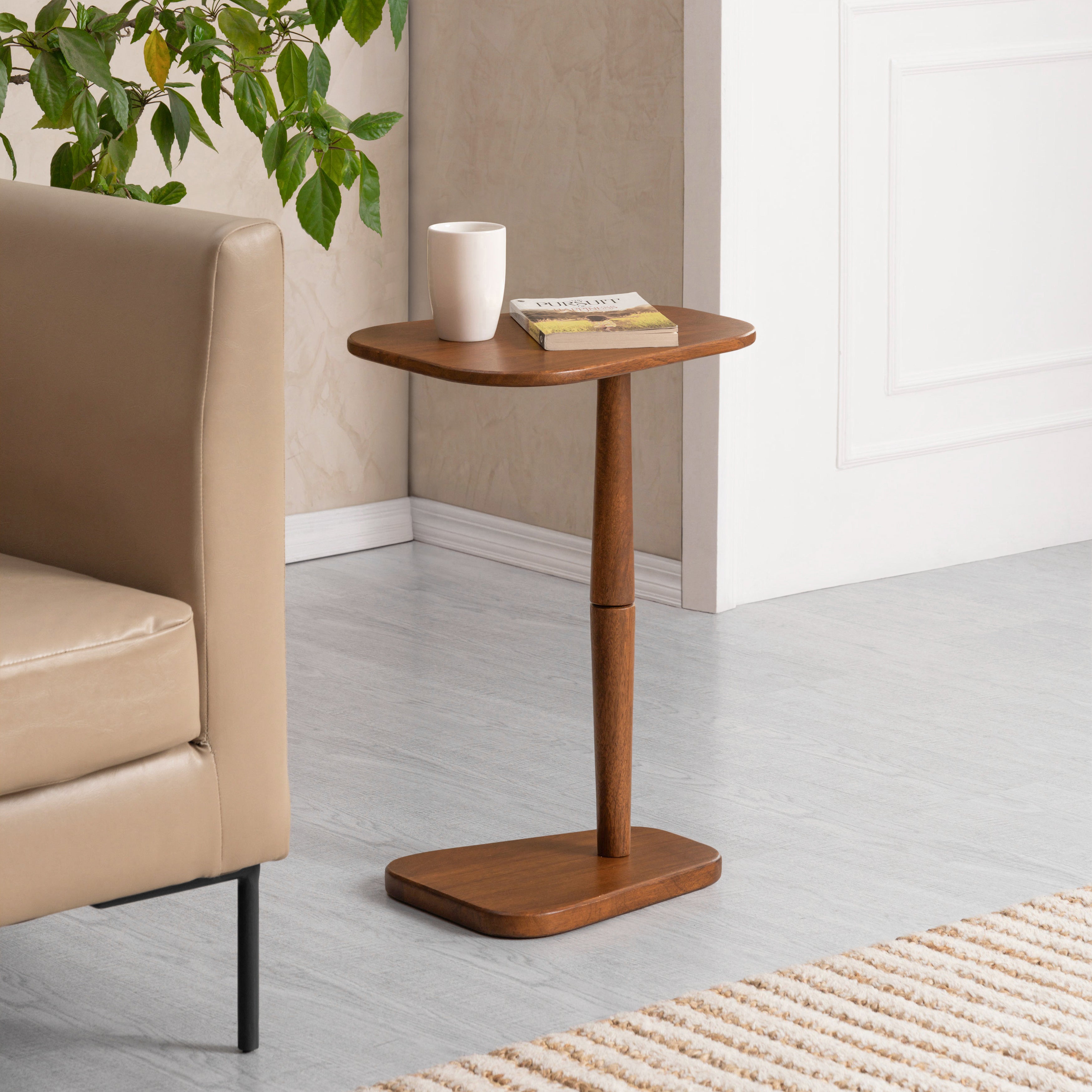 Alina Solid Wood End Table - Walnut