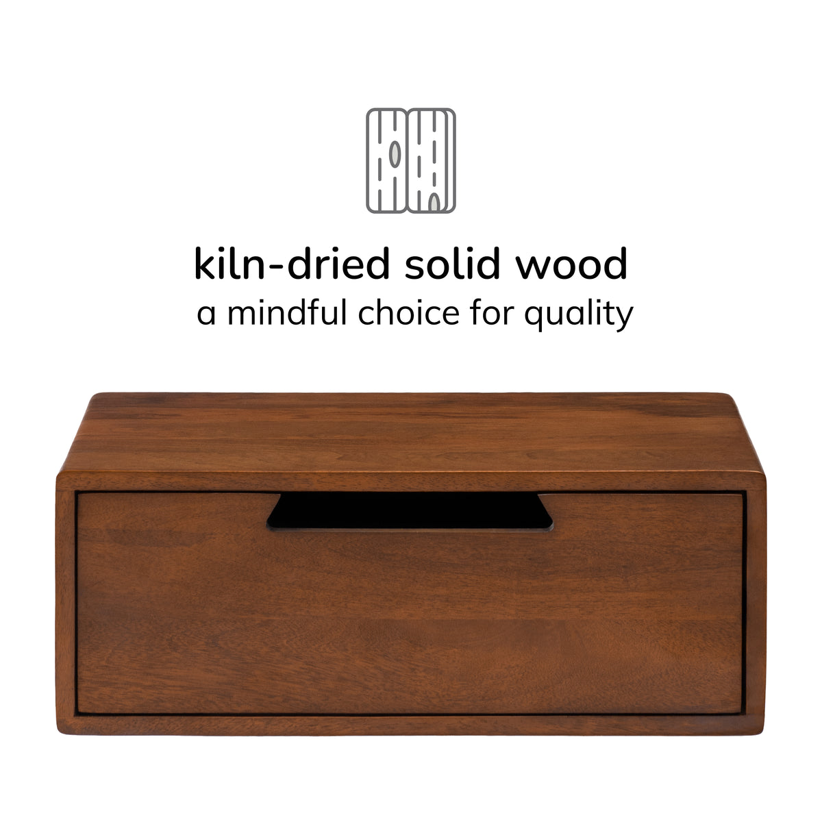 Evo Solid Wood Nightstand - Walnut
