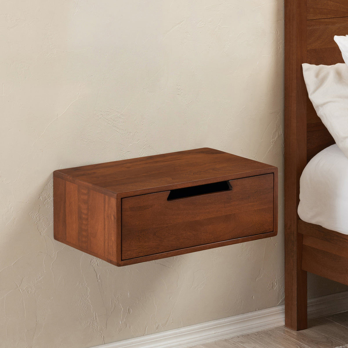 Evo Solid Wood Nightstand - Walnut