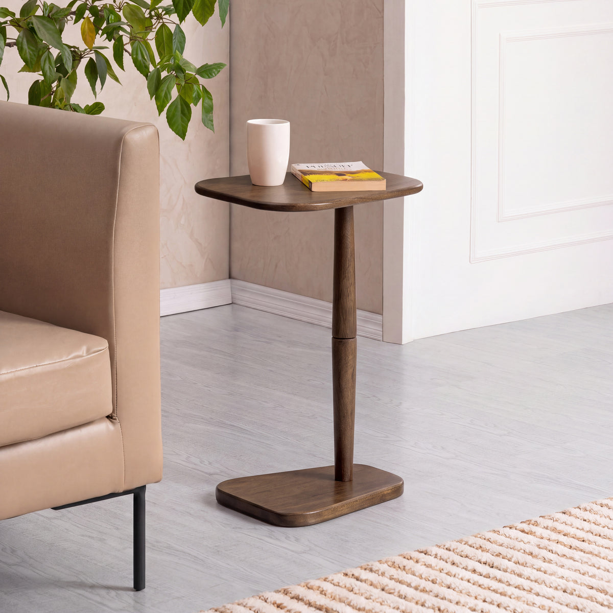 Alina Solid Wood Side Table - Hazel Brown