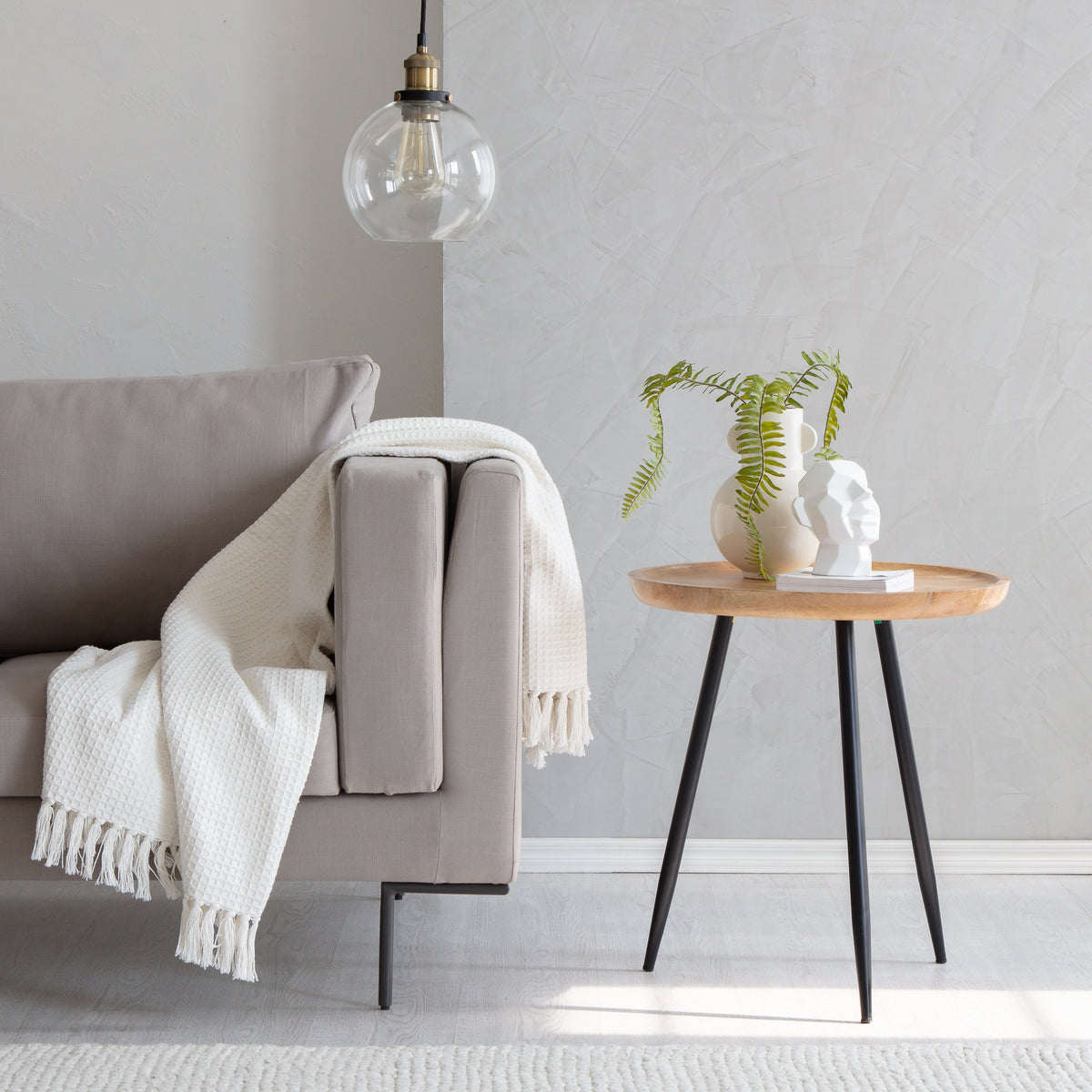 Chervey Tri Pin Side Table Large - Natural