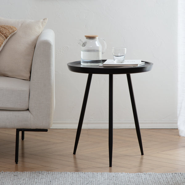 Chervey Tri Pin Side Table Large - Black