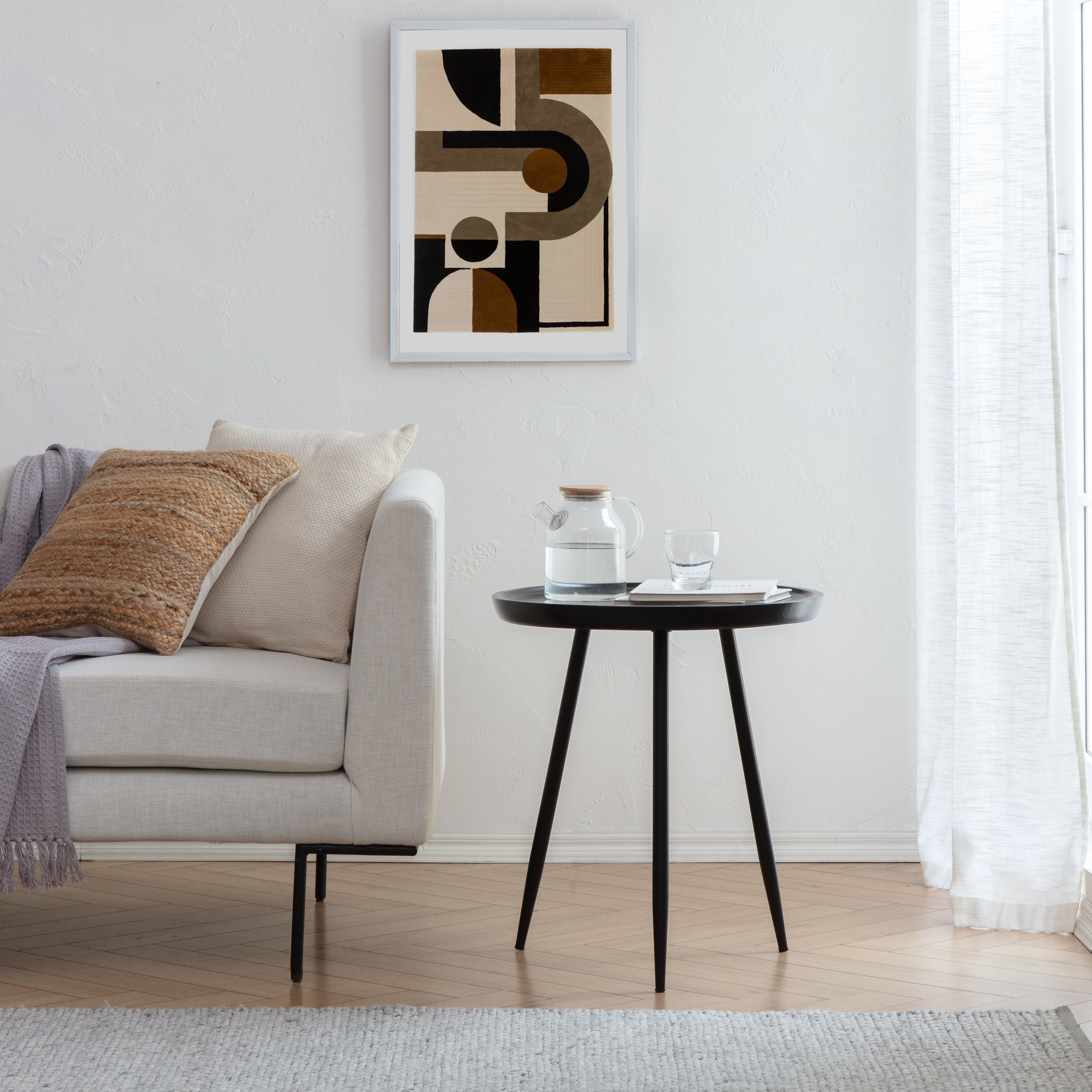 Chervey Tri Pin Side Table Large - Black