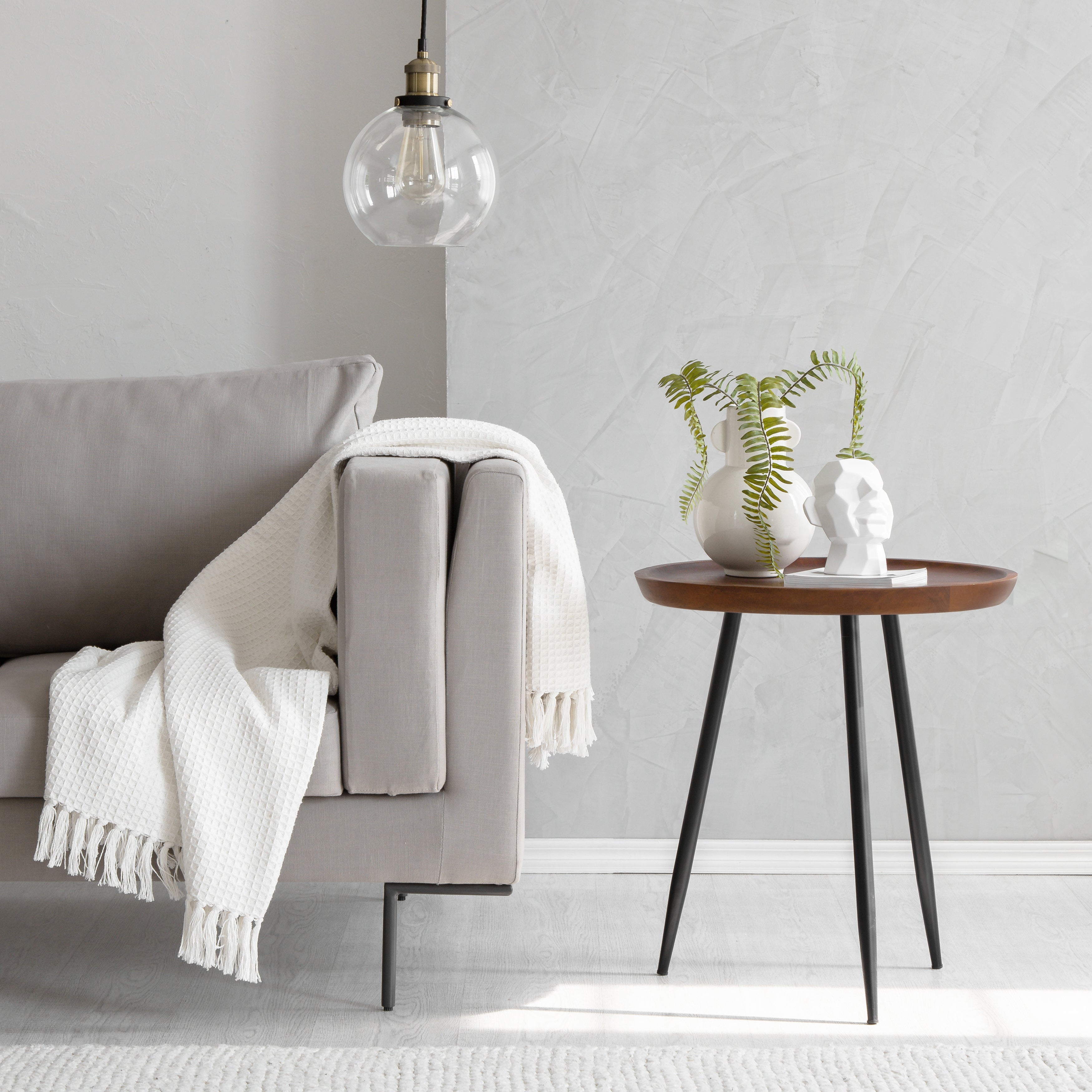 Chervey Tri Pin Side Table Large - Walnut