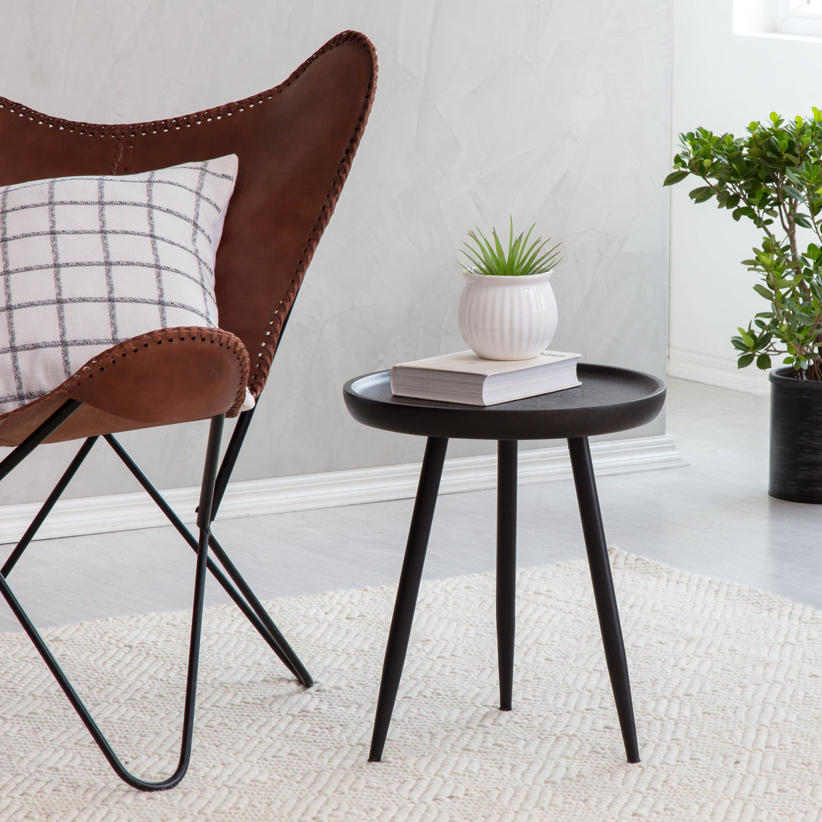 Chervey Tri Pin Side Table Small - Black