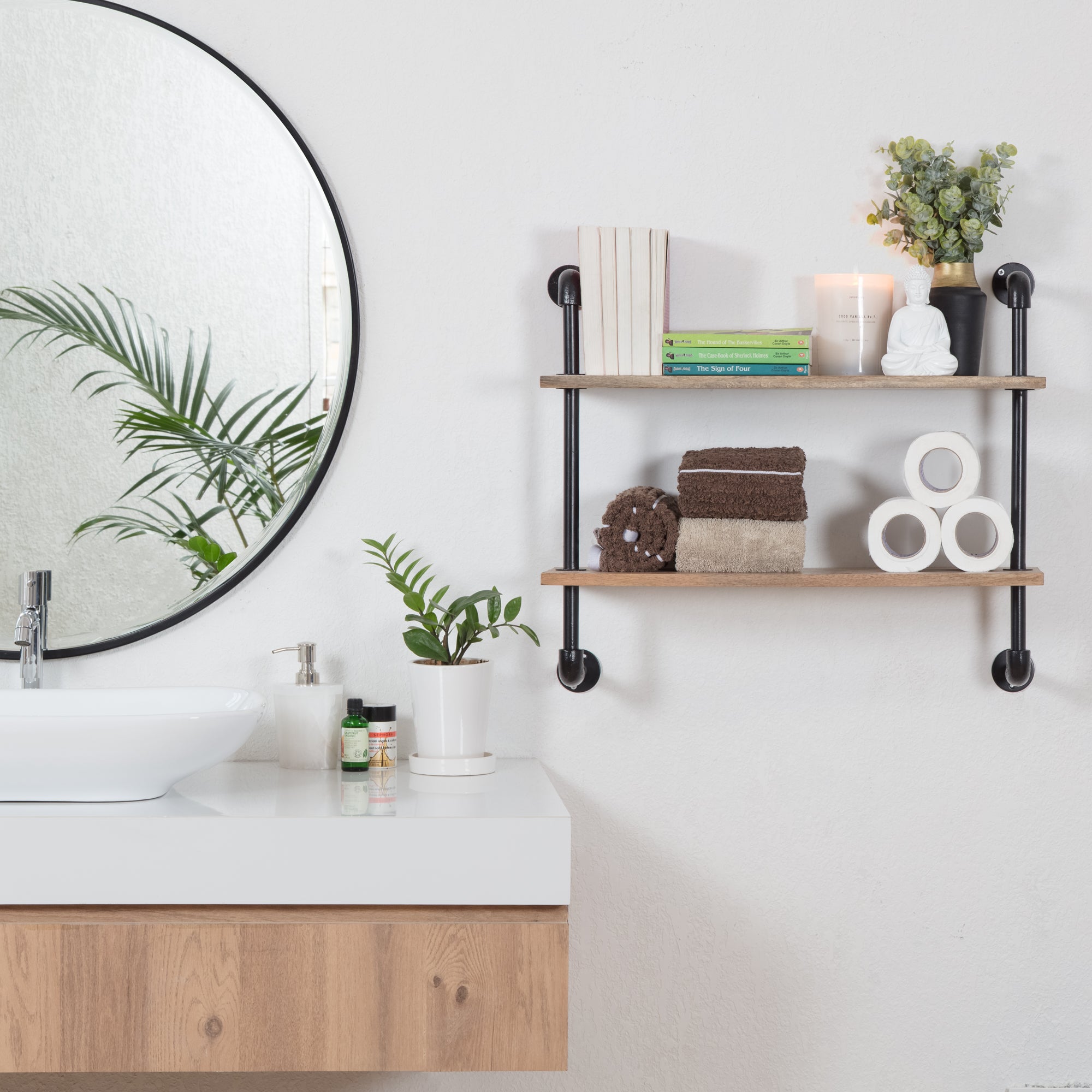 Terville Pipe Wall Shelf - 2 Tier – MH London UK